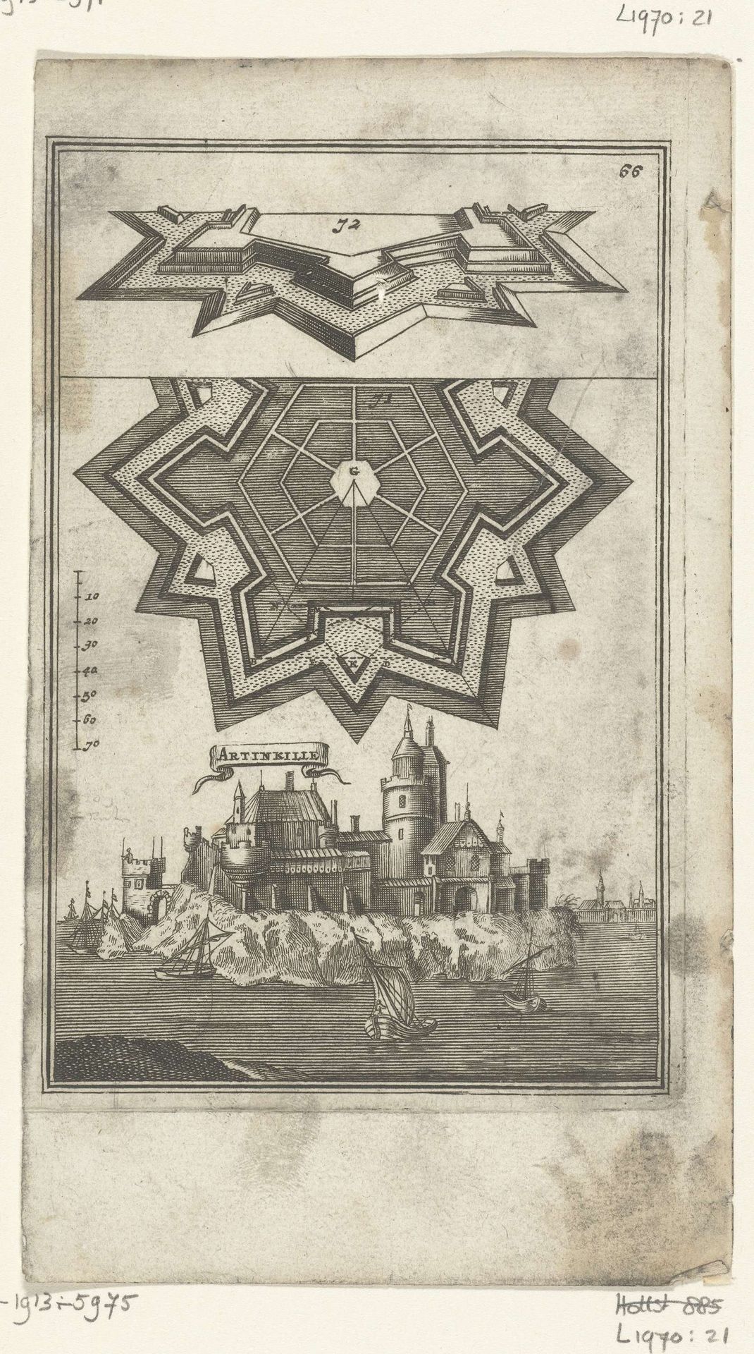 Illustratie voor 'Den Arbeid van Mars' van Allain Manesson Mallet by Romeyn de Hooghe