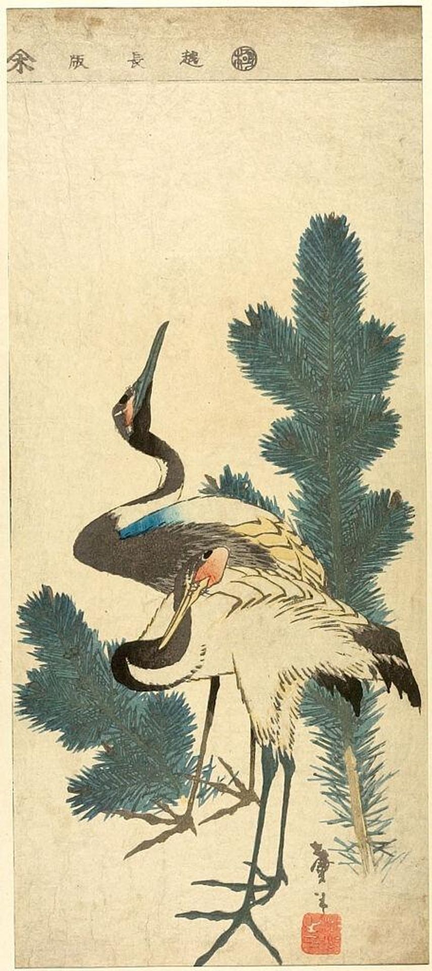 Cranes and Pine by Katsushika Taito II äºä»£èé£¾æ´æ