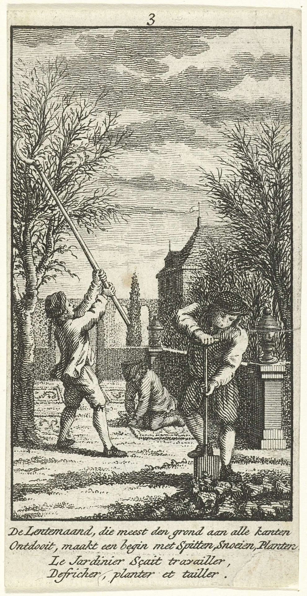Maart: in de tuin werken by Jan Caspar Philips