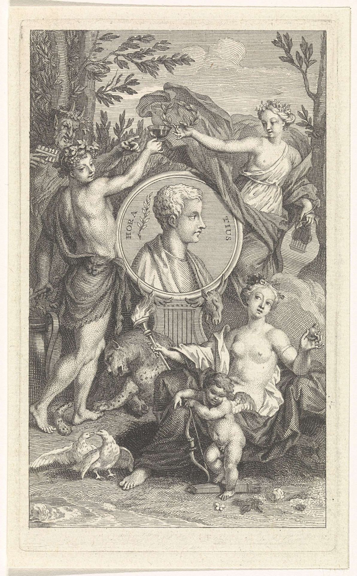 Portret van Horatius by Bernard Picart