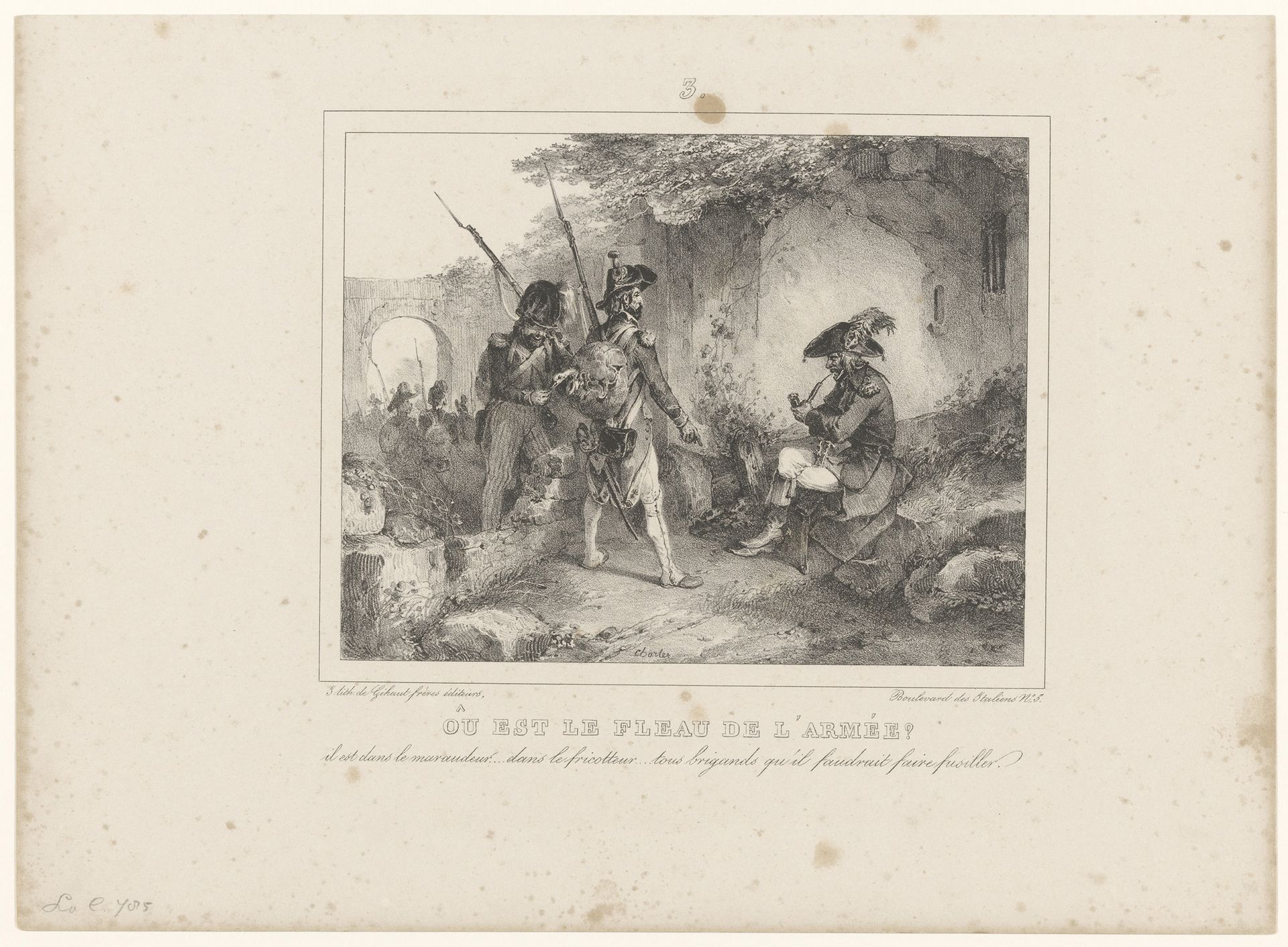 Legerofficieren in gesprek by Nicolas Toussaint Charlet