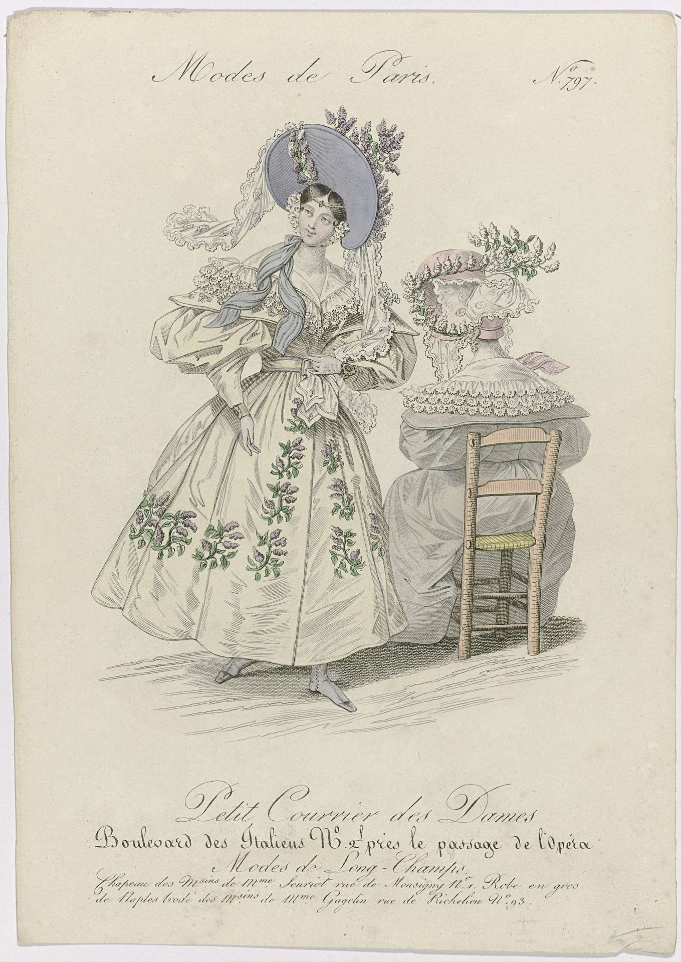 Petit Courrier des Dames, 1831, No. 797 : Chapeau des M.sins de Mme Seuriot (...) by Anonymous
