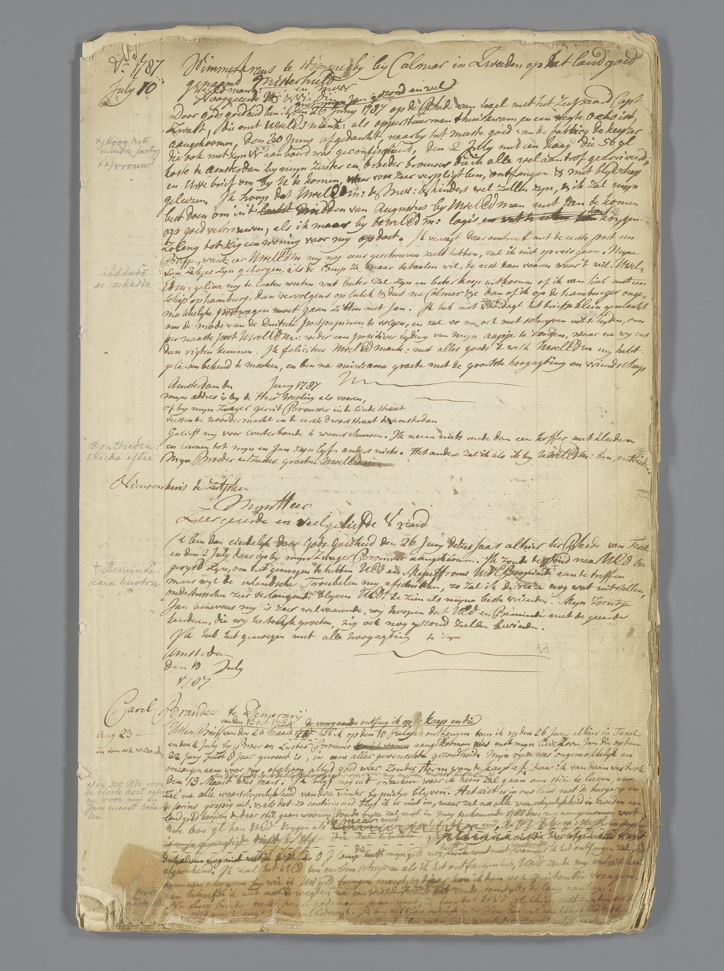 Kladbrievenboek Jan Brandes (1743-1808), 1787-1790. by Jan Brandes