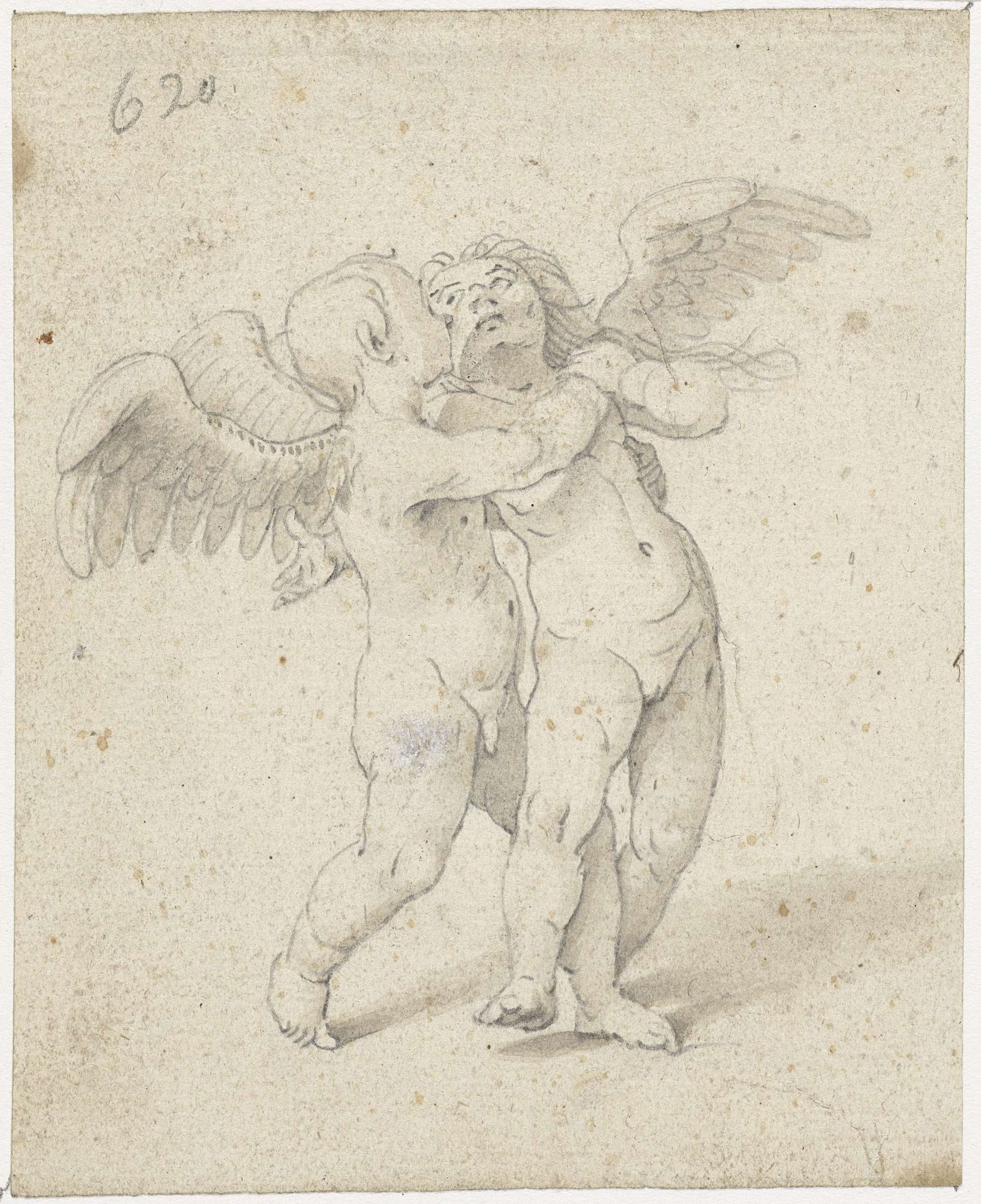 Twee worstelende engelen by Gerard ter (I) Borch