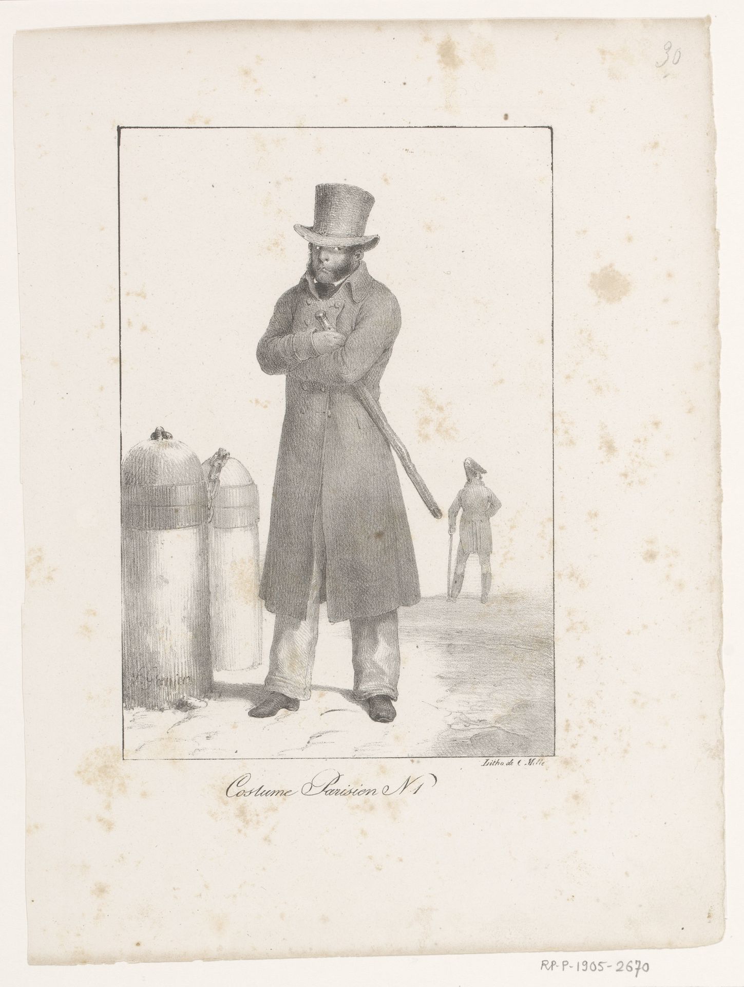 Parijzenaar in modieus kostuum by François Grenier