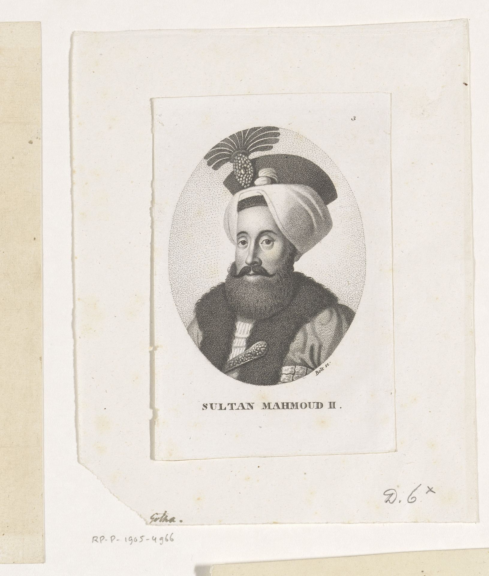 Portret van Mahmoud II, sultan van het Ottomaanse Rijk by Johann Friedrich Bolt