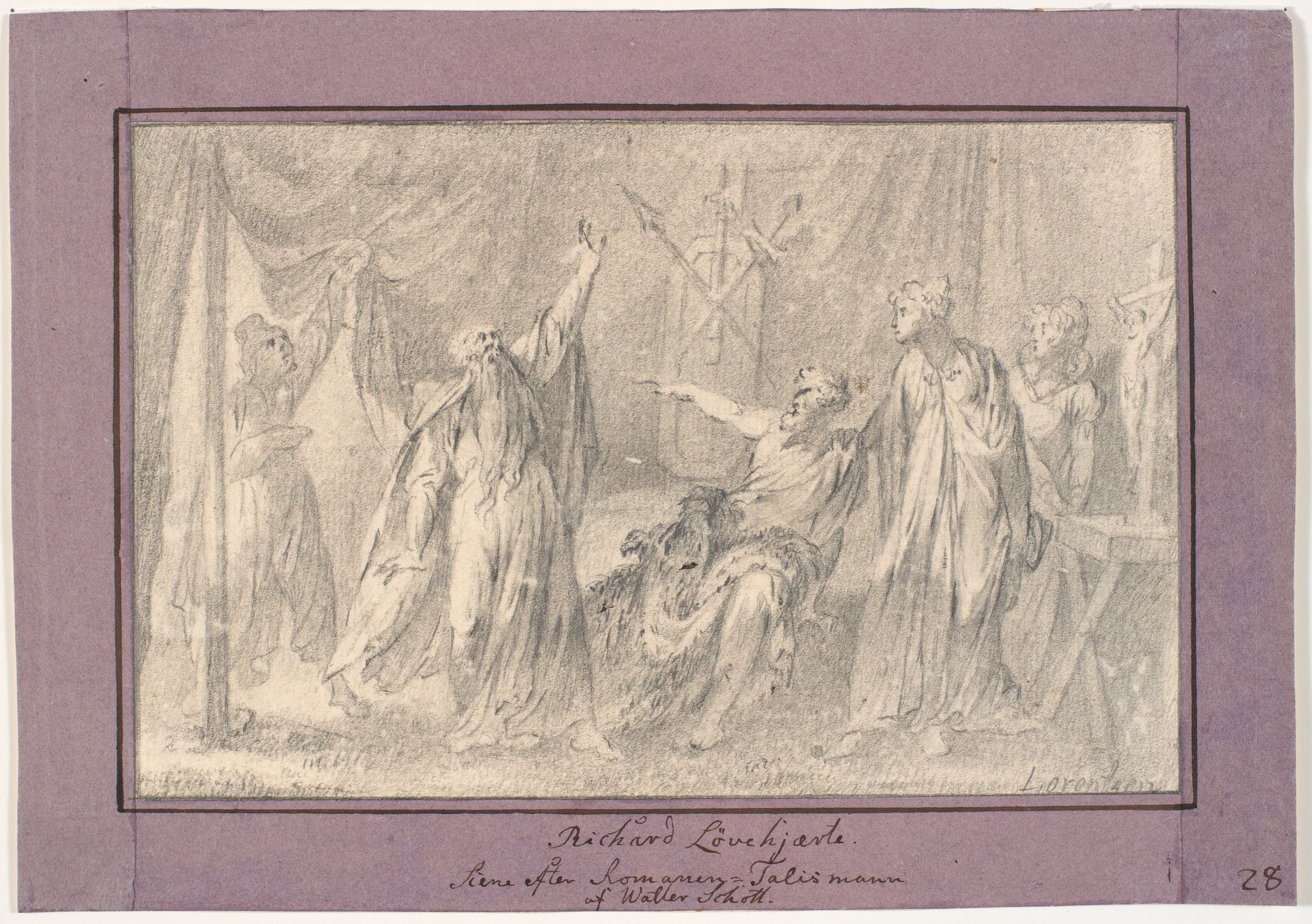 Richard Løvehjerte. Scene fra romanen "The Talisman" (1825) af Walter Scott by C.A. Lorentzen