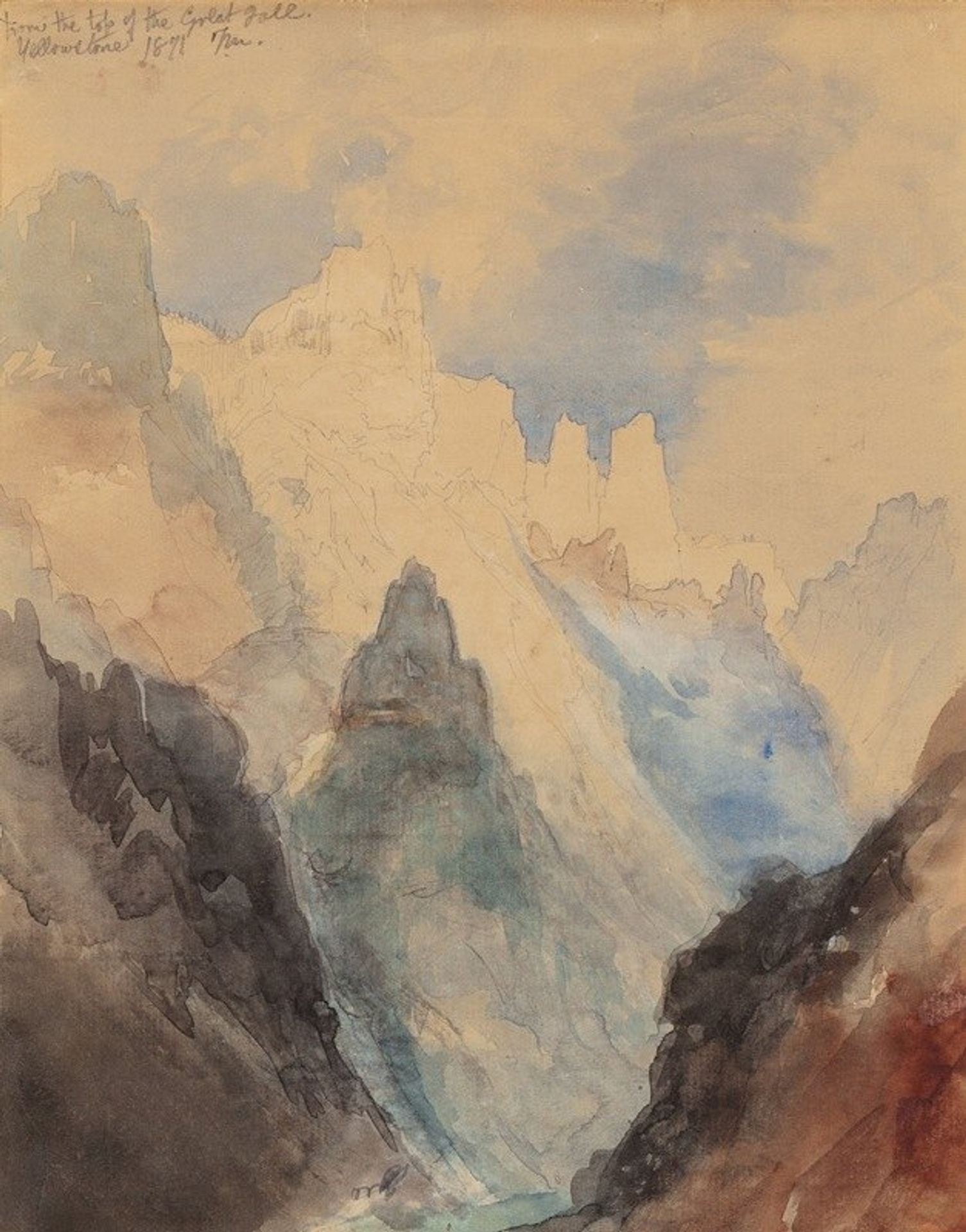 From the Top of Great Fall, Yellowstone by Thomas Moran