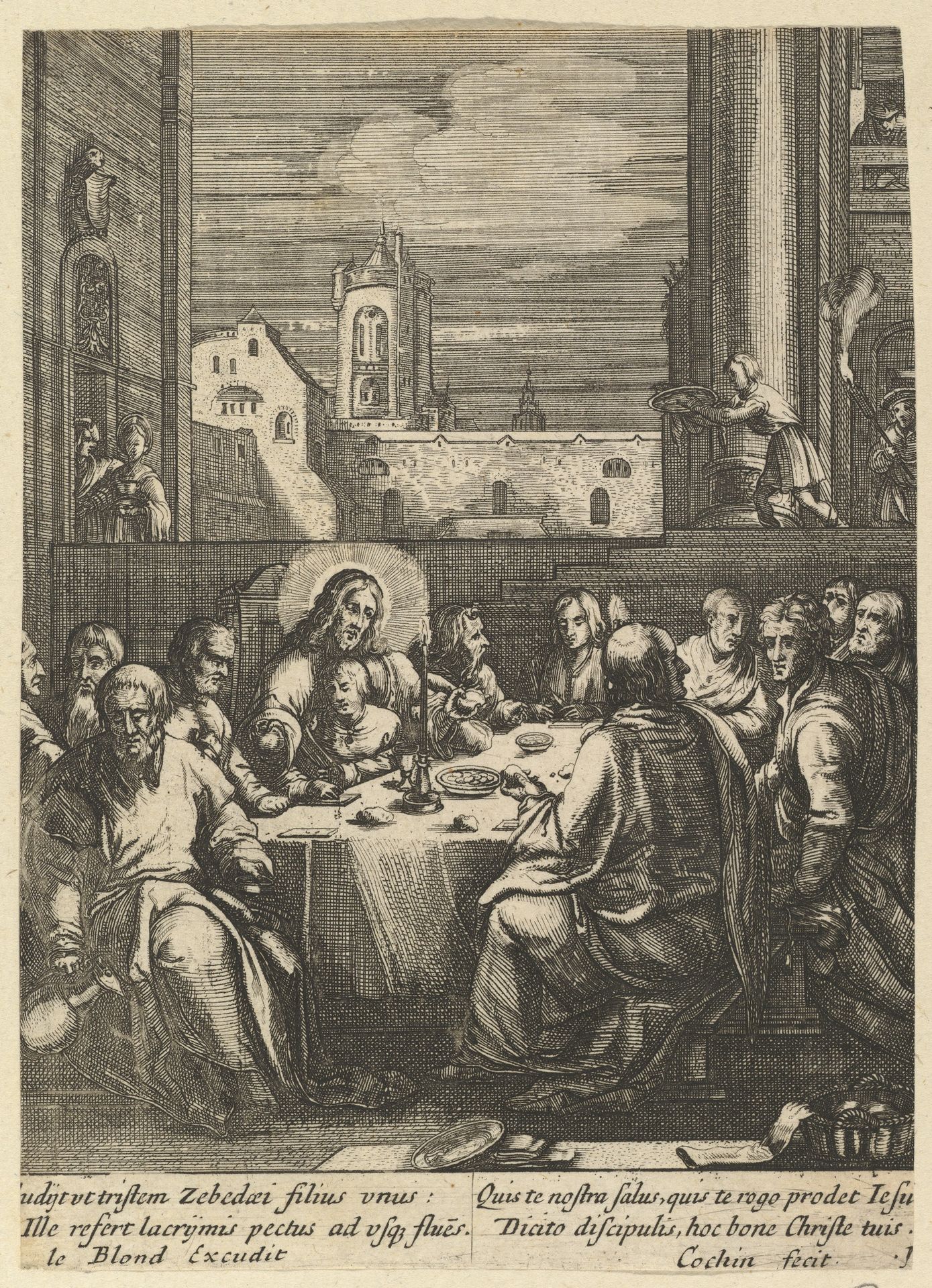 The Last Supper, from "The Passion of Christ" by Nicolas Cochin
