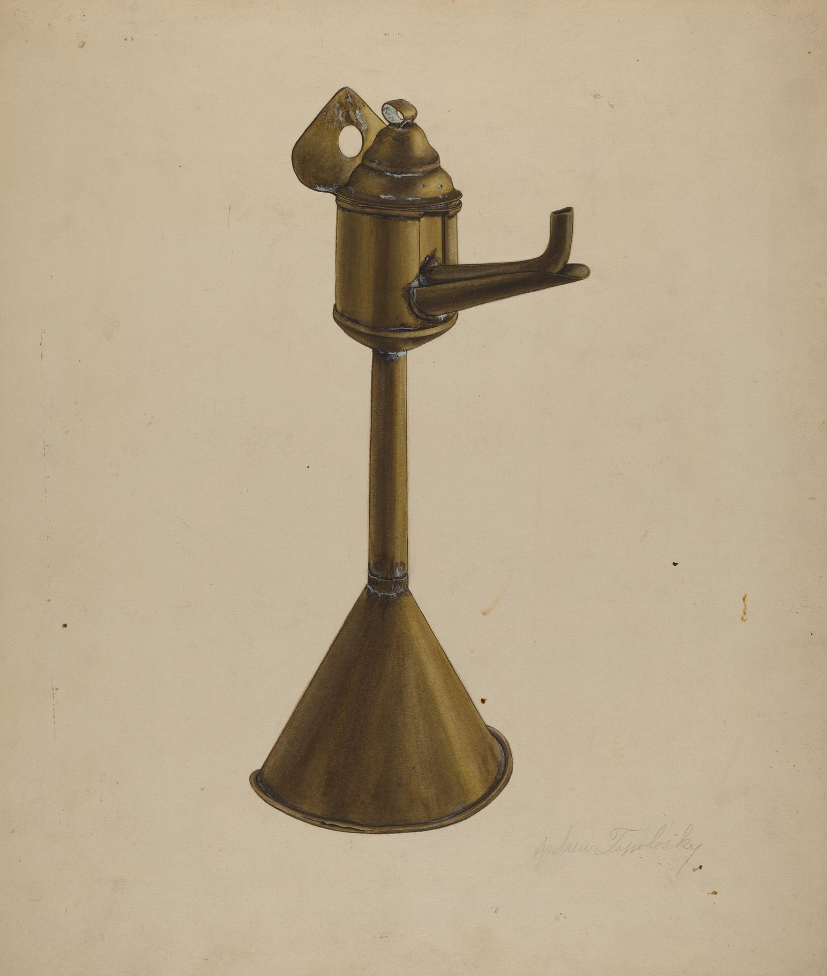 Brass Oil Lamp by Andrew Topolosky