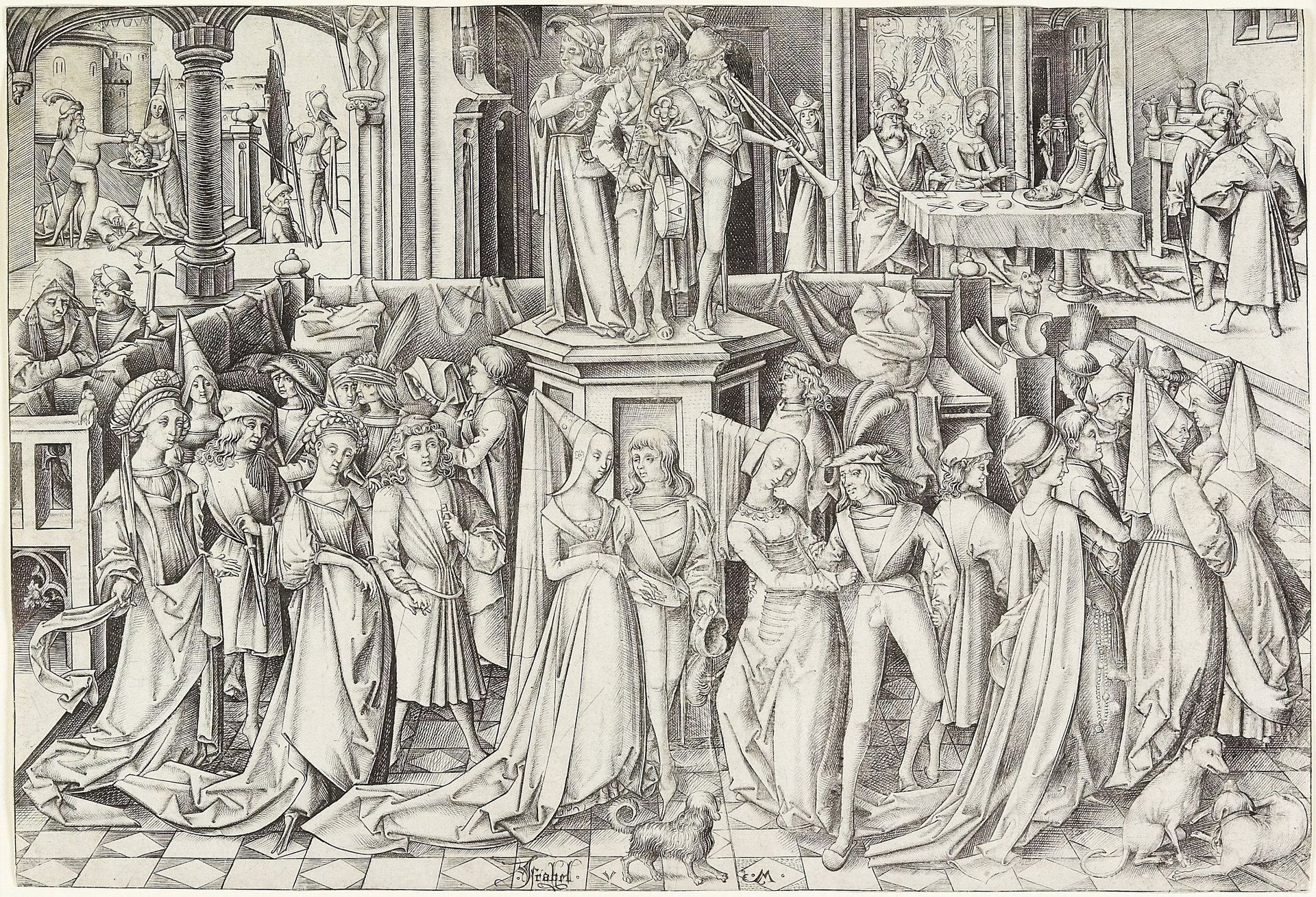 The Dance at the Court of Herod by Israhel van Meckenem