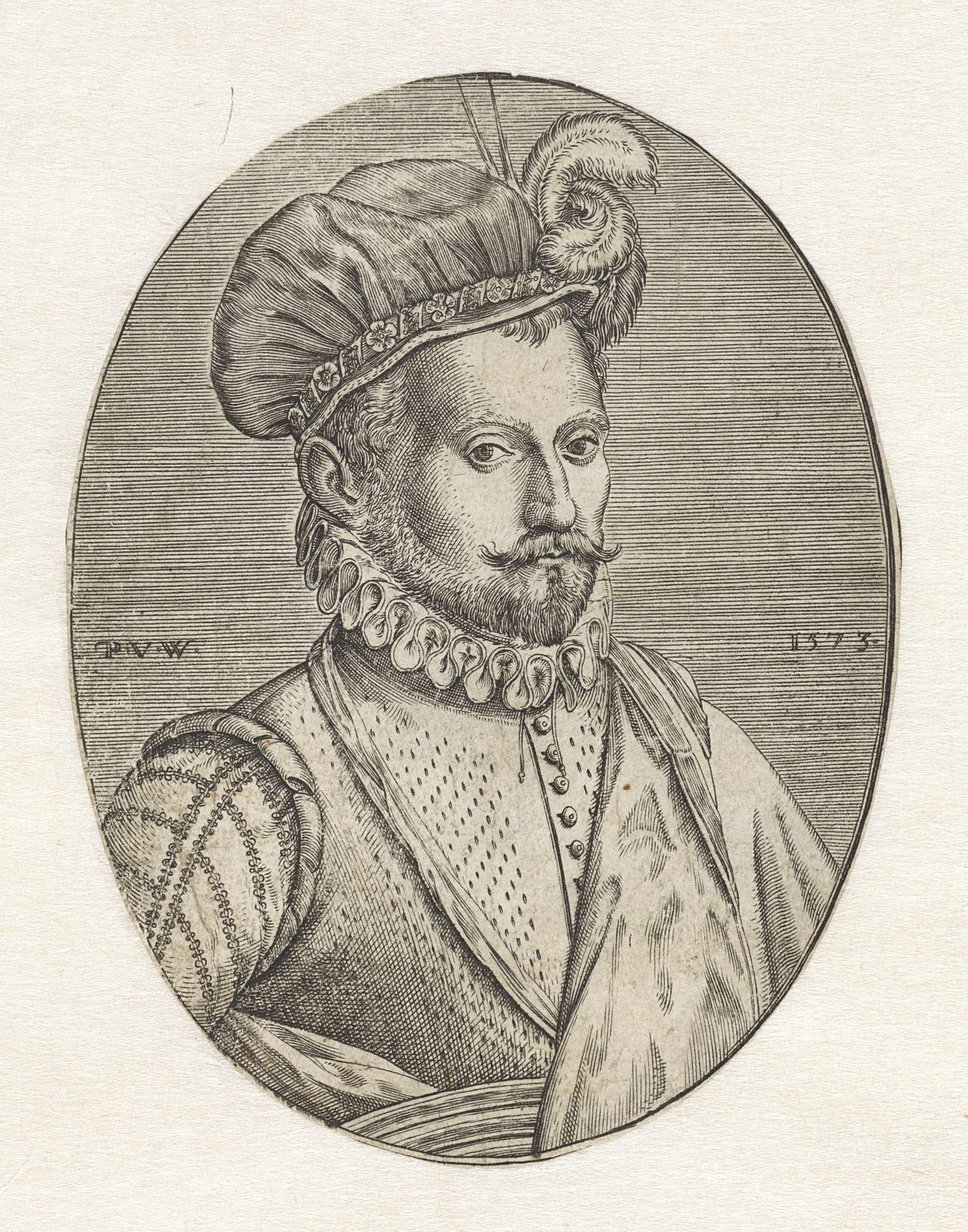Portret van een onbekende man, een gevederde muts op het hoofd by Paulus van Wtewael