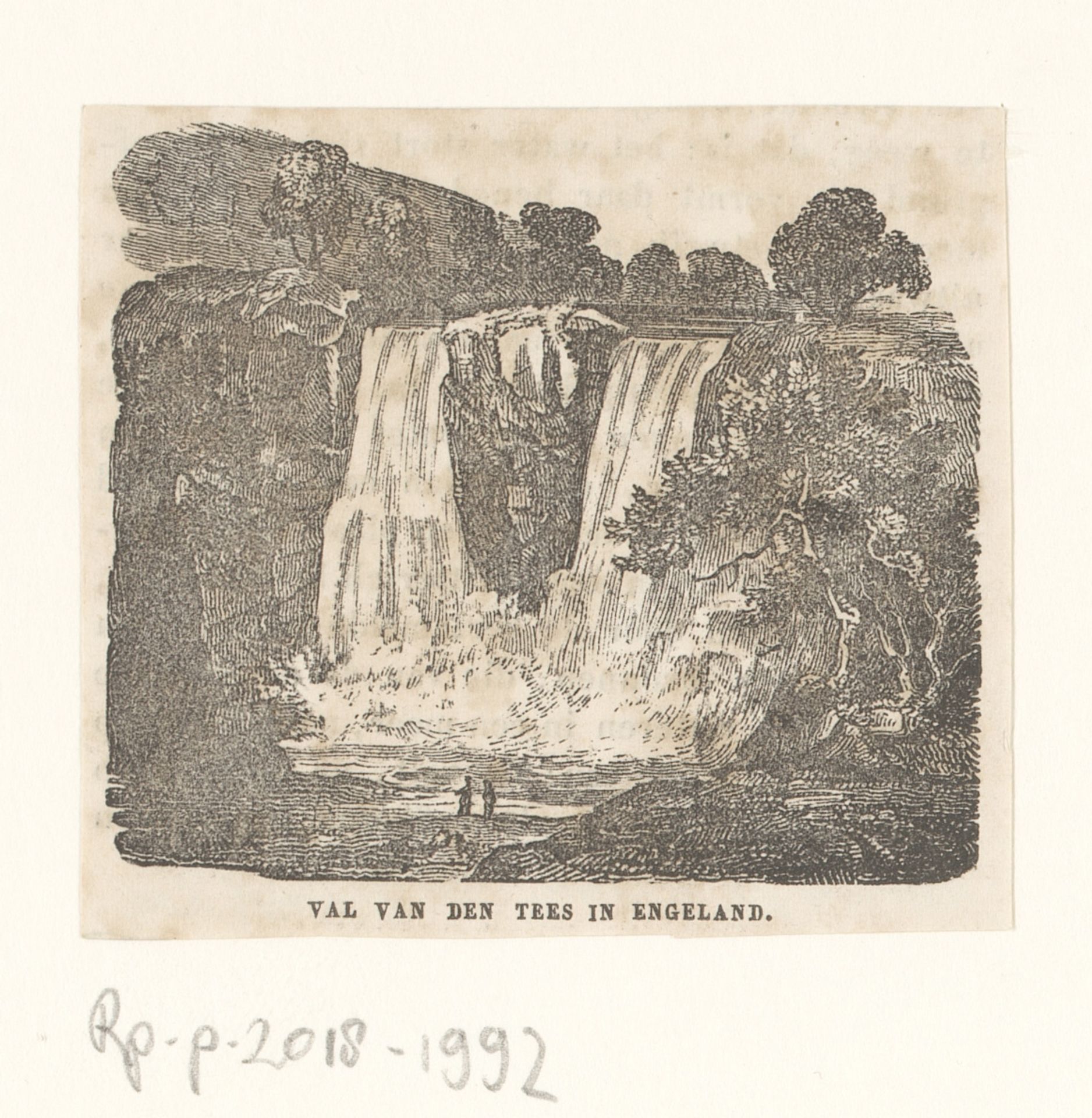 Gezicht op de waterval High Force, in de Tees by Anonymous