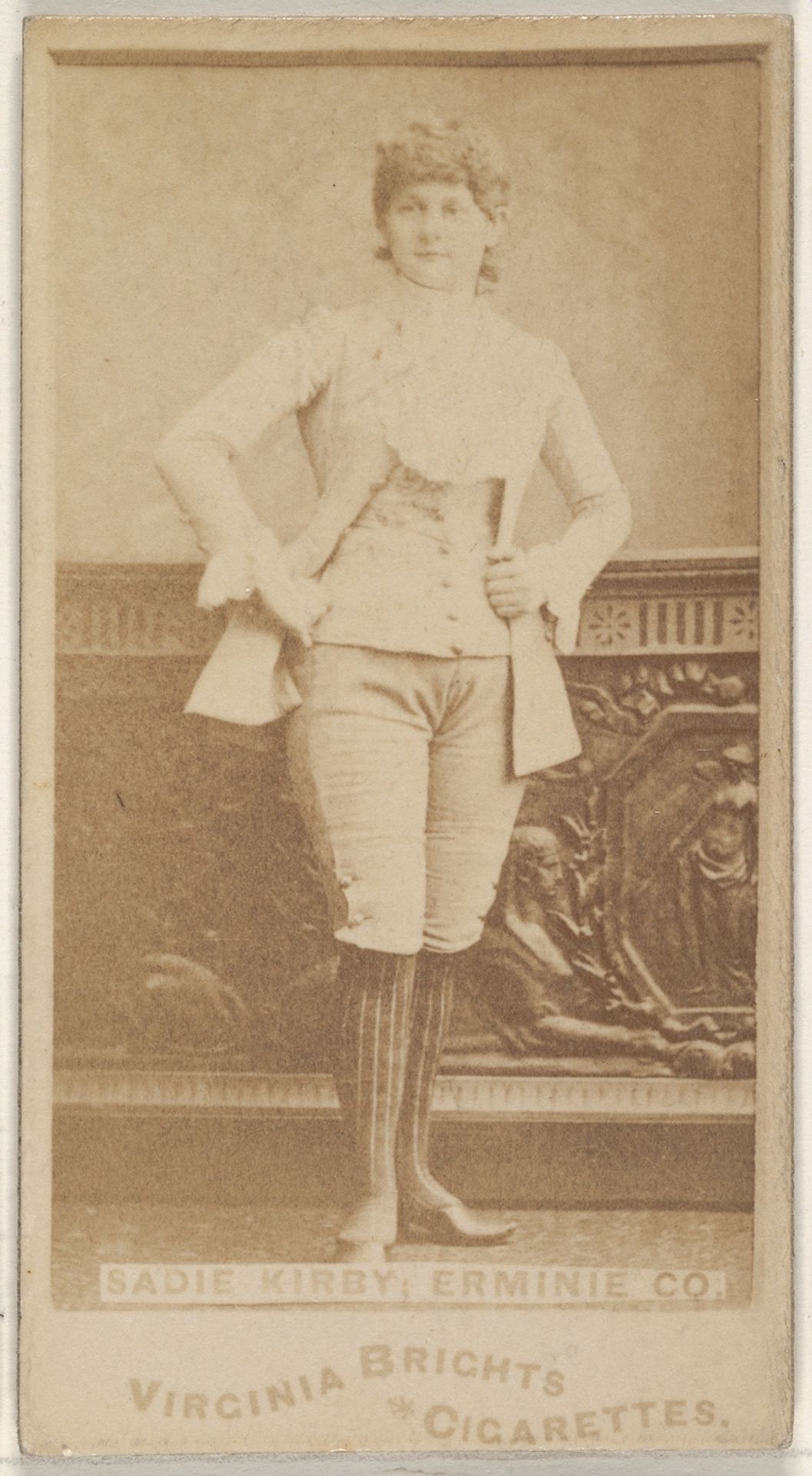 Sadie Kirby, Erminie Co., from the Actors and Actresses series (N45, Type 1) for Virginia Brights Cigarettes by Allen & Ginter