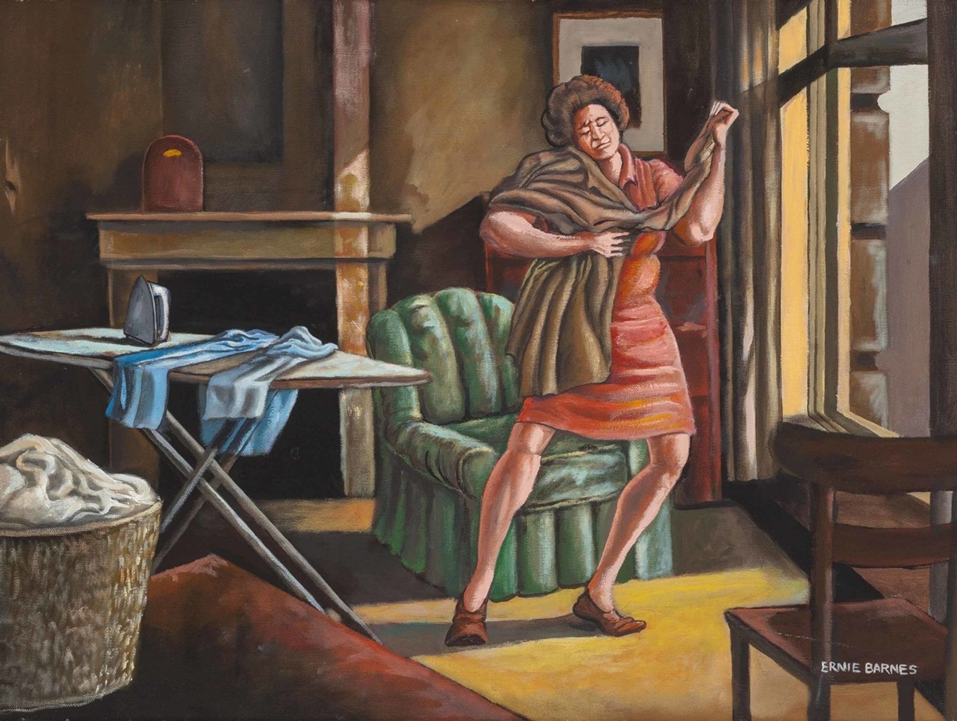 Woman Ironing by Ernie Barnes