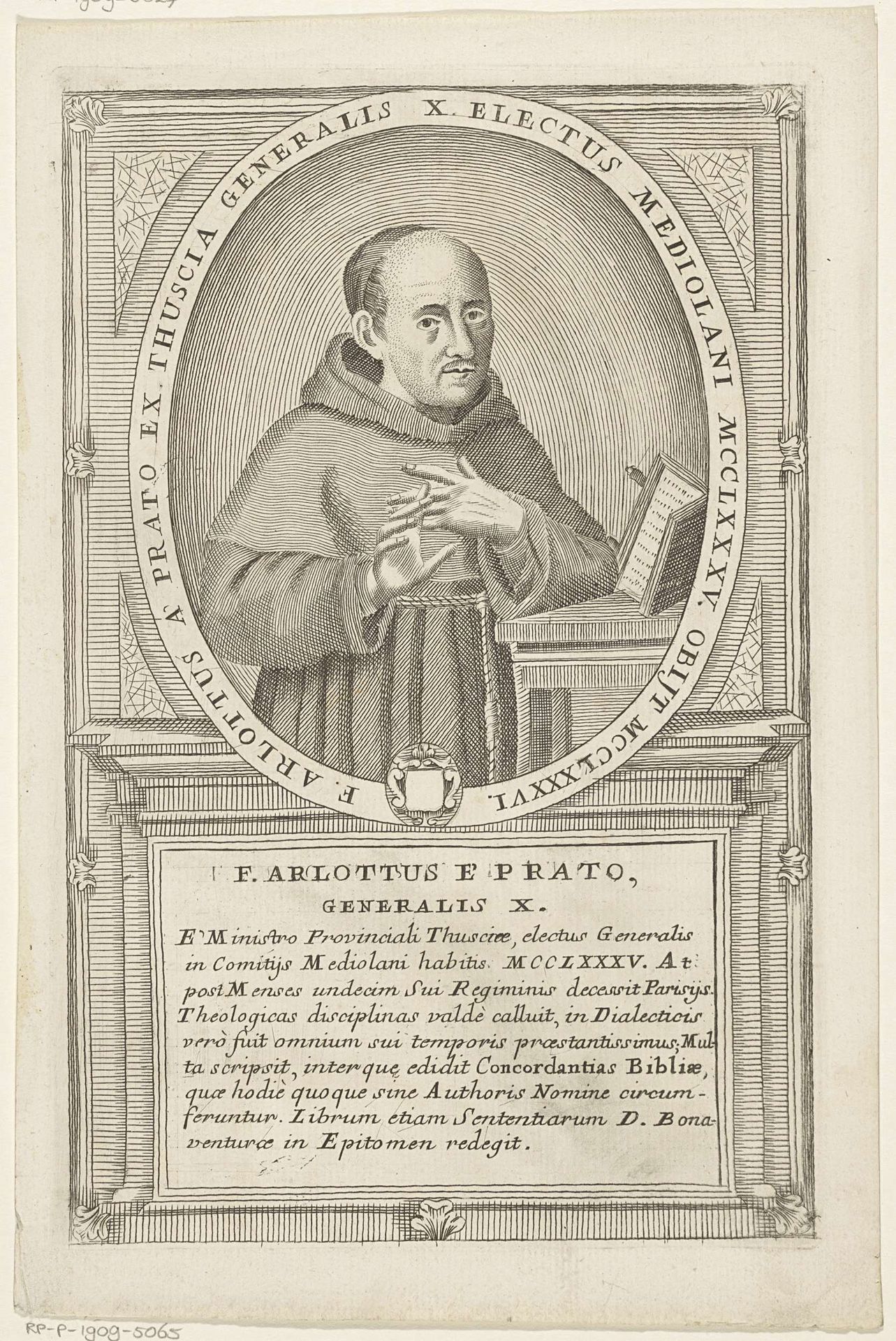 Portret van Arlotto da Prato, 10de Minister Generaal van de franciscaner orde by Antonio Luciani