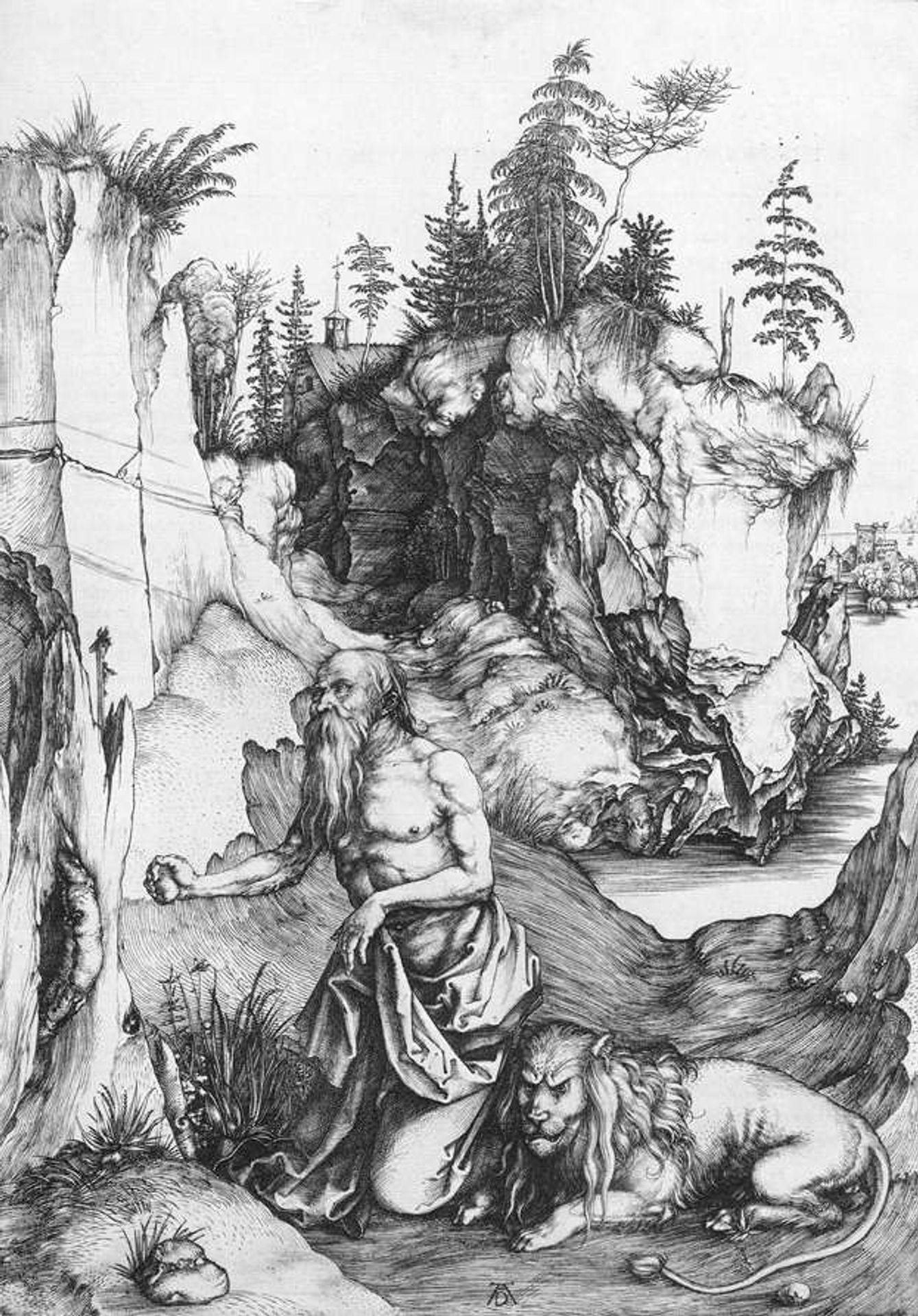 St Jerome Penitent in the Wilderness by Albrecht Durer