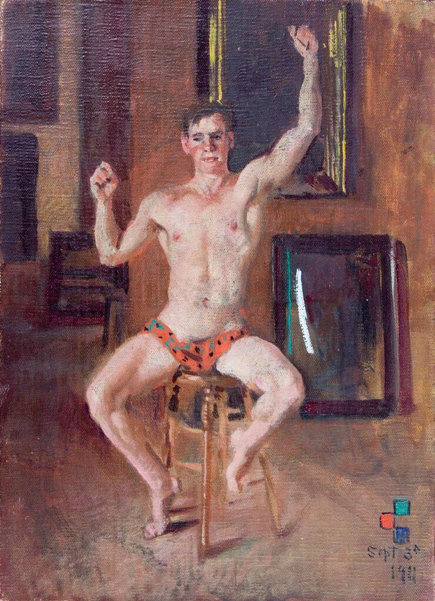 Portrait of a Seated Young Man by Denman Waldo Ross