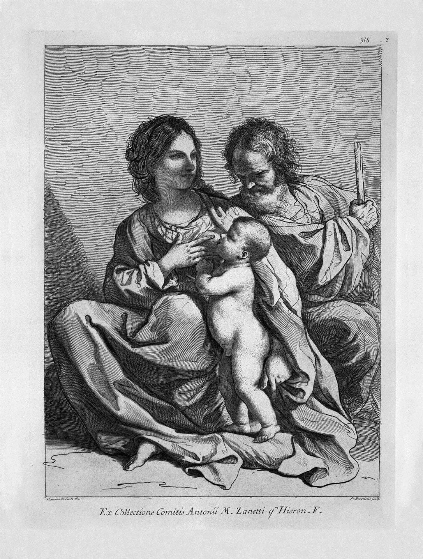 Holy Family: the Virgin seated on the ground feeding the Holy Child standing by Giovanni Battista Piranesi