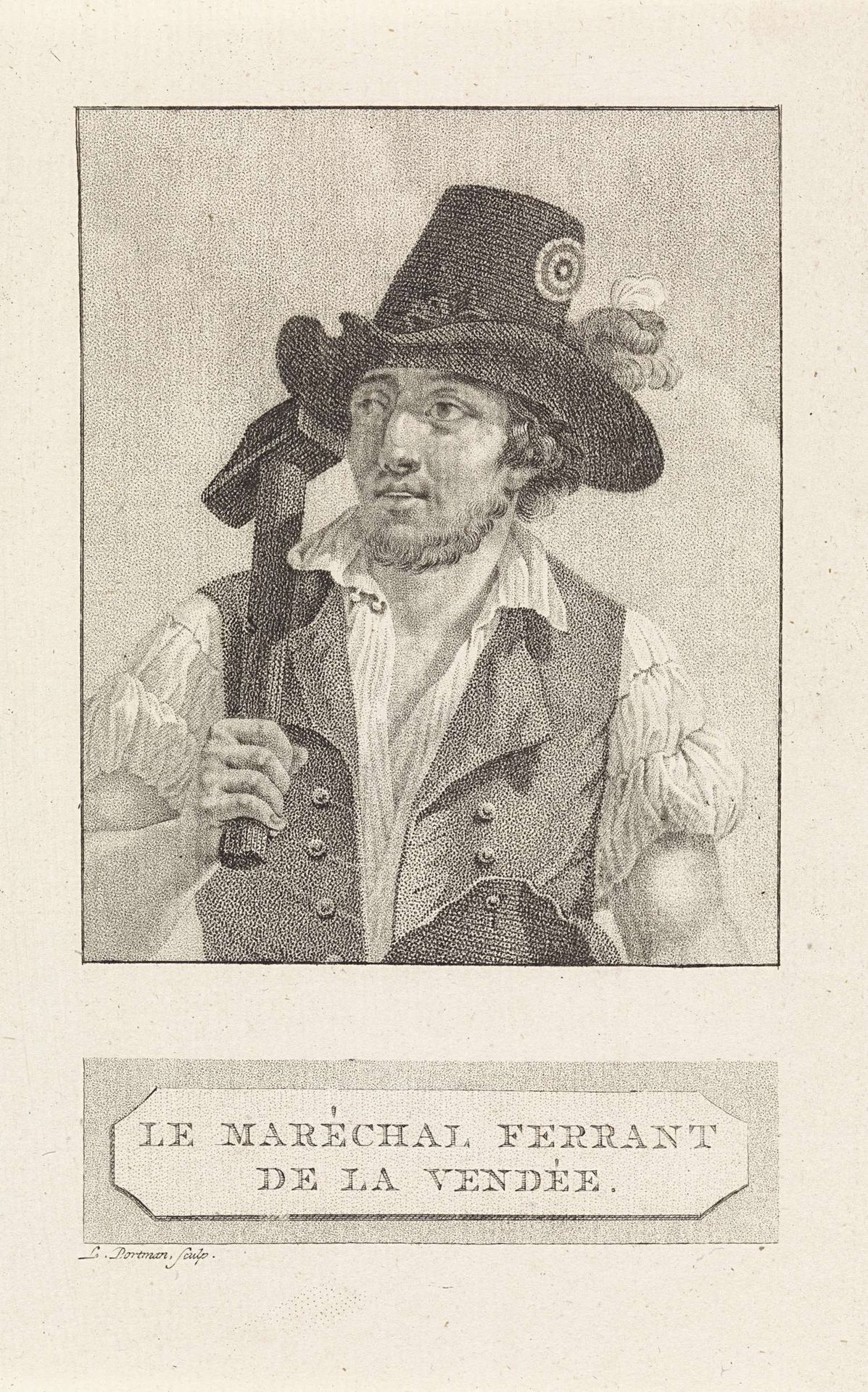 Portret van de man die hoefsmid was tijdens de opstand in Vendée by Ludwig Gottlieb Portman