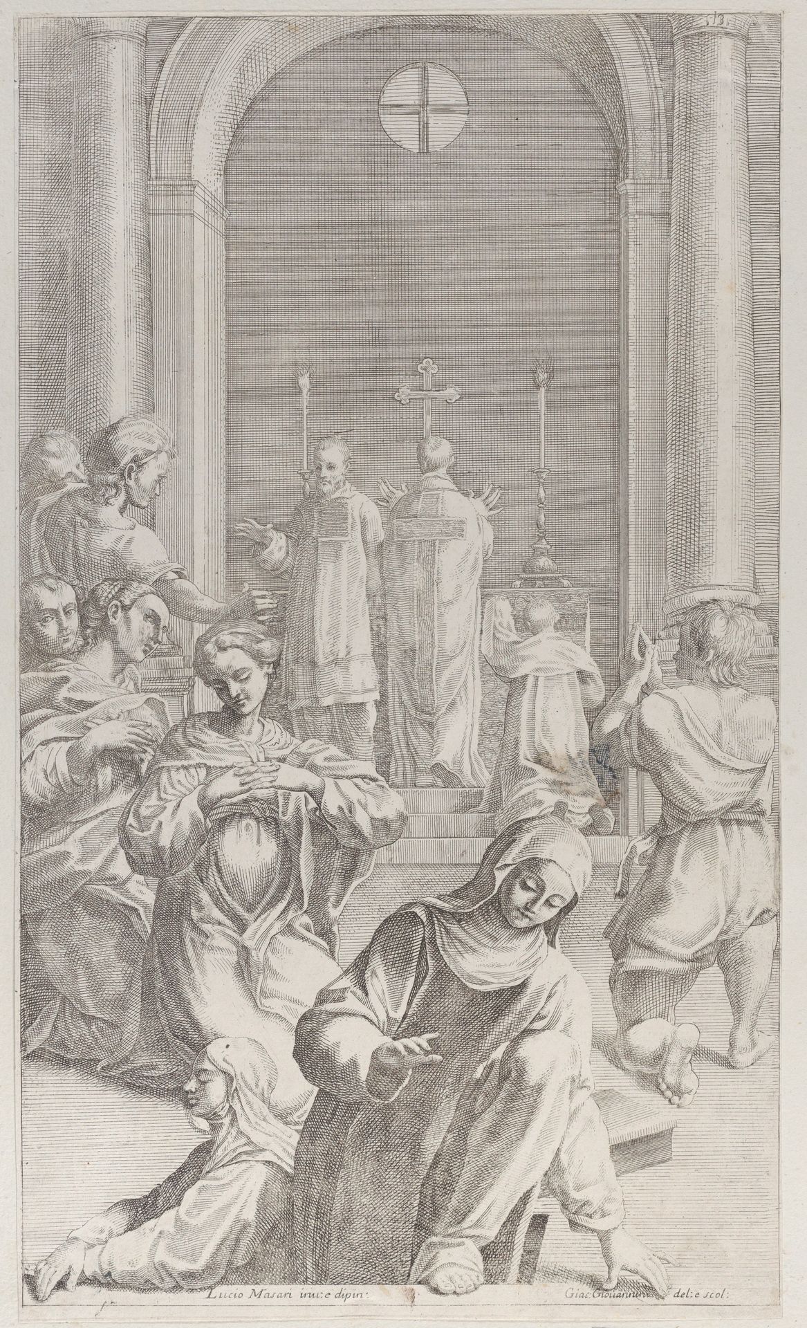 Two nuns emerging from a tomb while Saint Benedict celebrates the Mass by Giacomo-Maria Giovannini