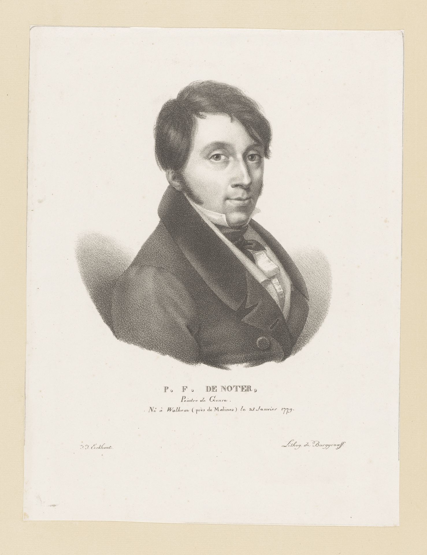 Portret van Pierre François De Noter by Guillaume Philidor Van den Burggraaff