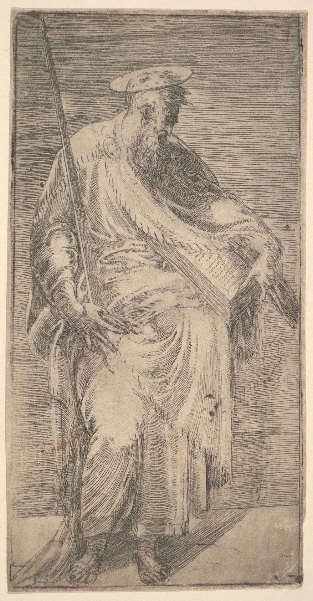 Saint Paul holding a sword and a  book, from Christ and the Apostles by Andrea Schiavone (Andrea Meldola)