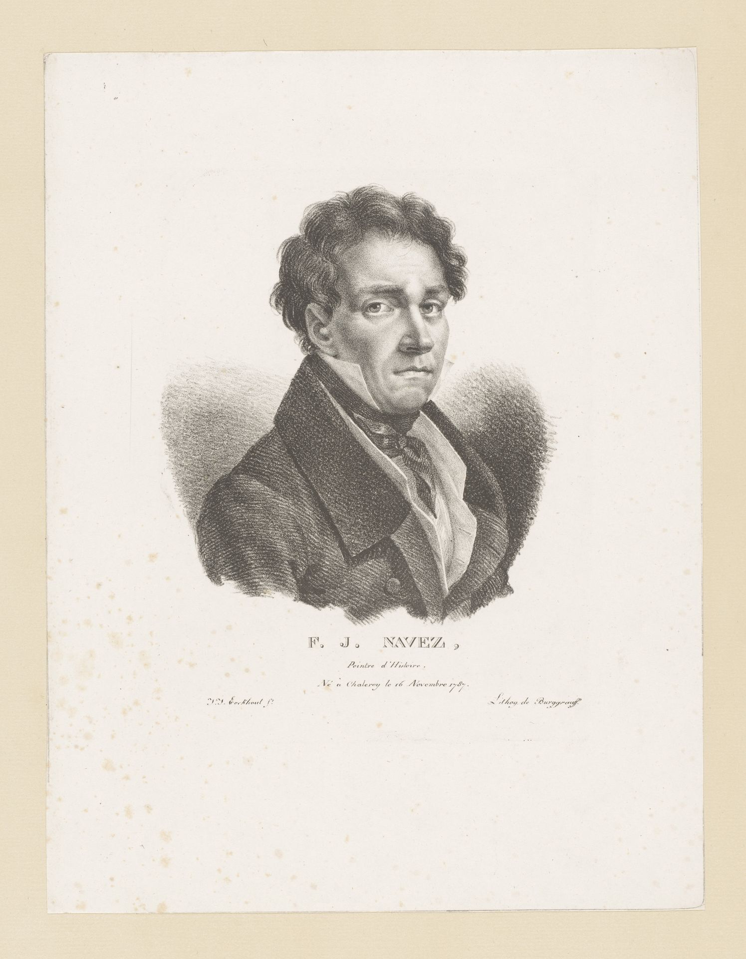 Portret van François Joseph Navez by Guillaume Philidor Van den Burggraaff