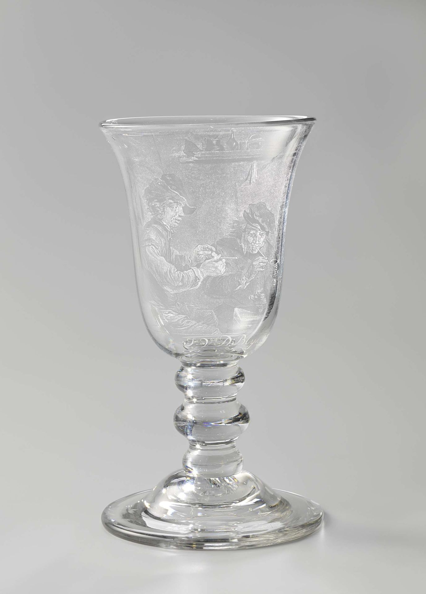 Goblet with two men smoking by Anonymous