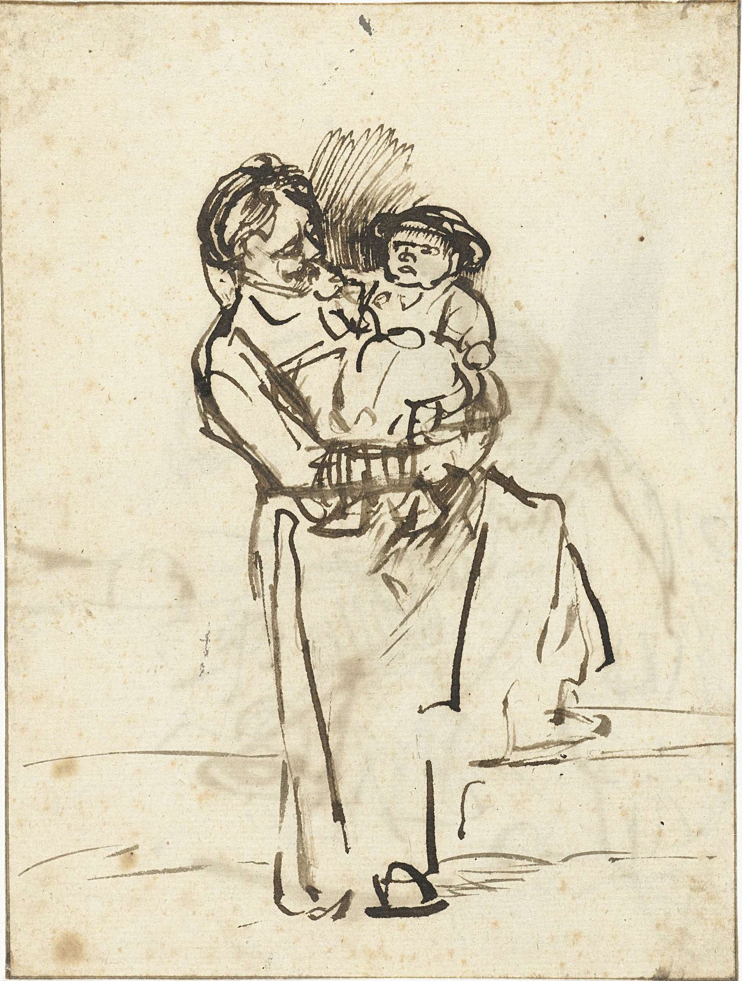 Standing Woman Holding a Child by Jan Victors