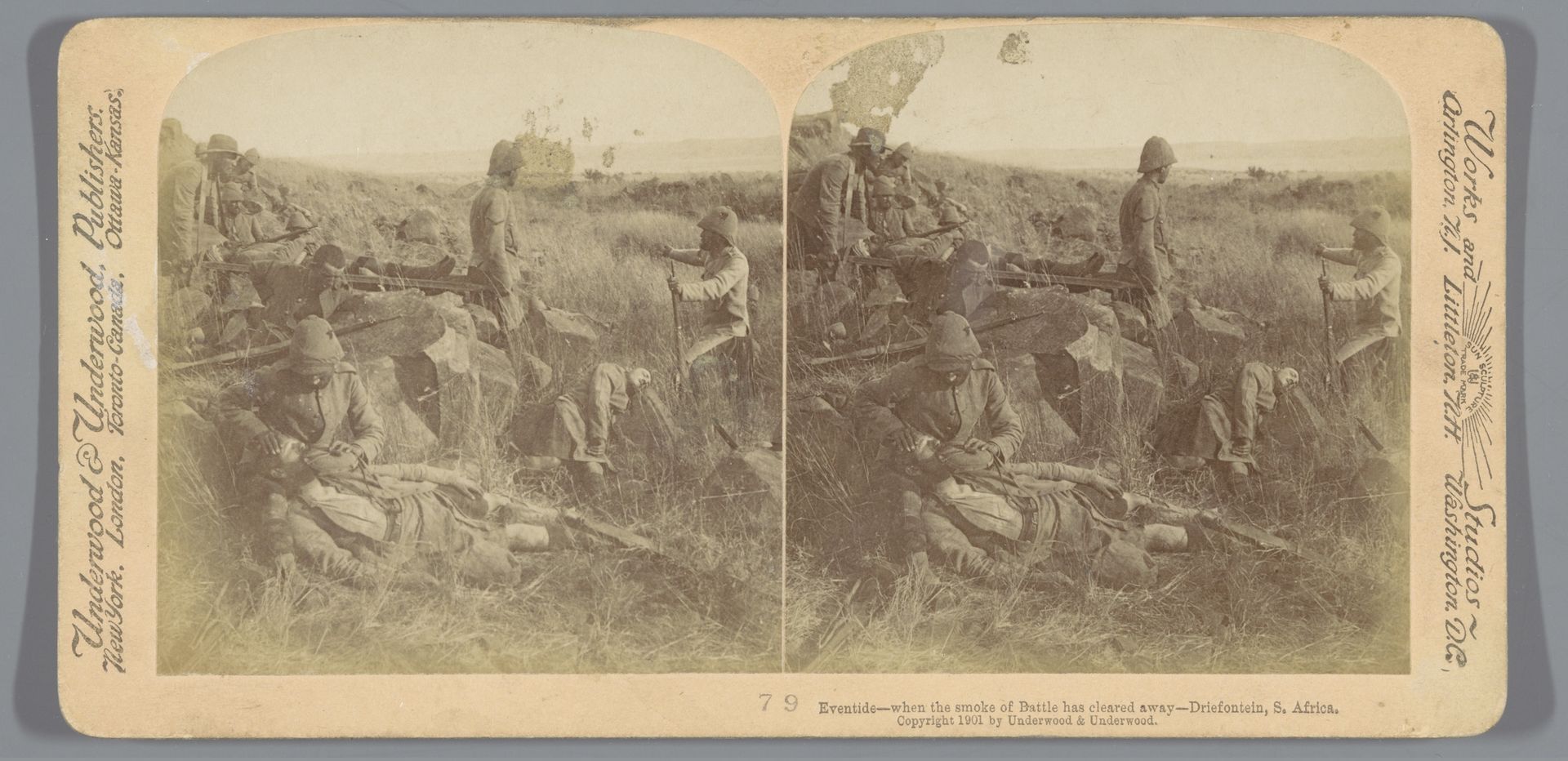 Voorstelling van rustende soldaten bij Driefontein, Zuid-Afrika by Anonymous