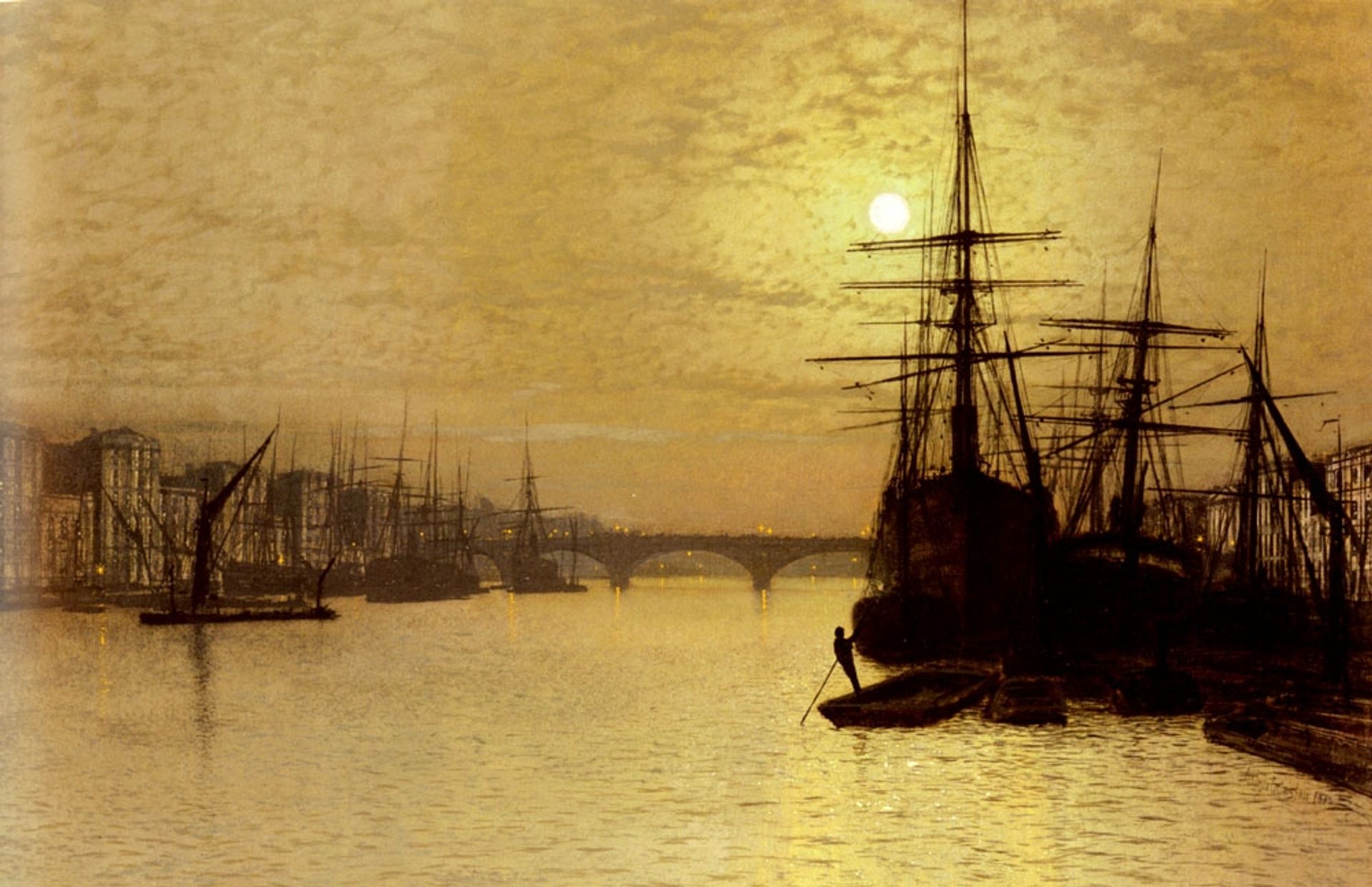 The Thames Below London Bridge by John Atkinson Grimshaw
