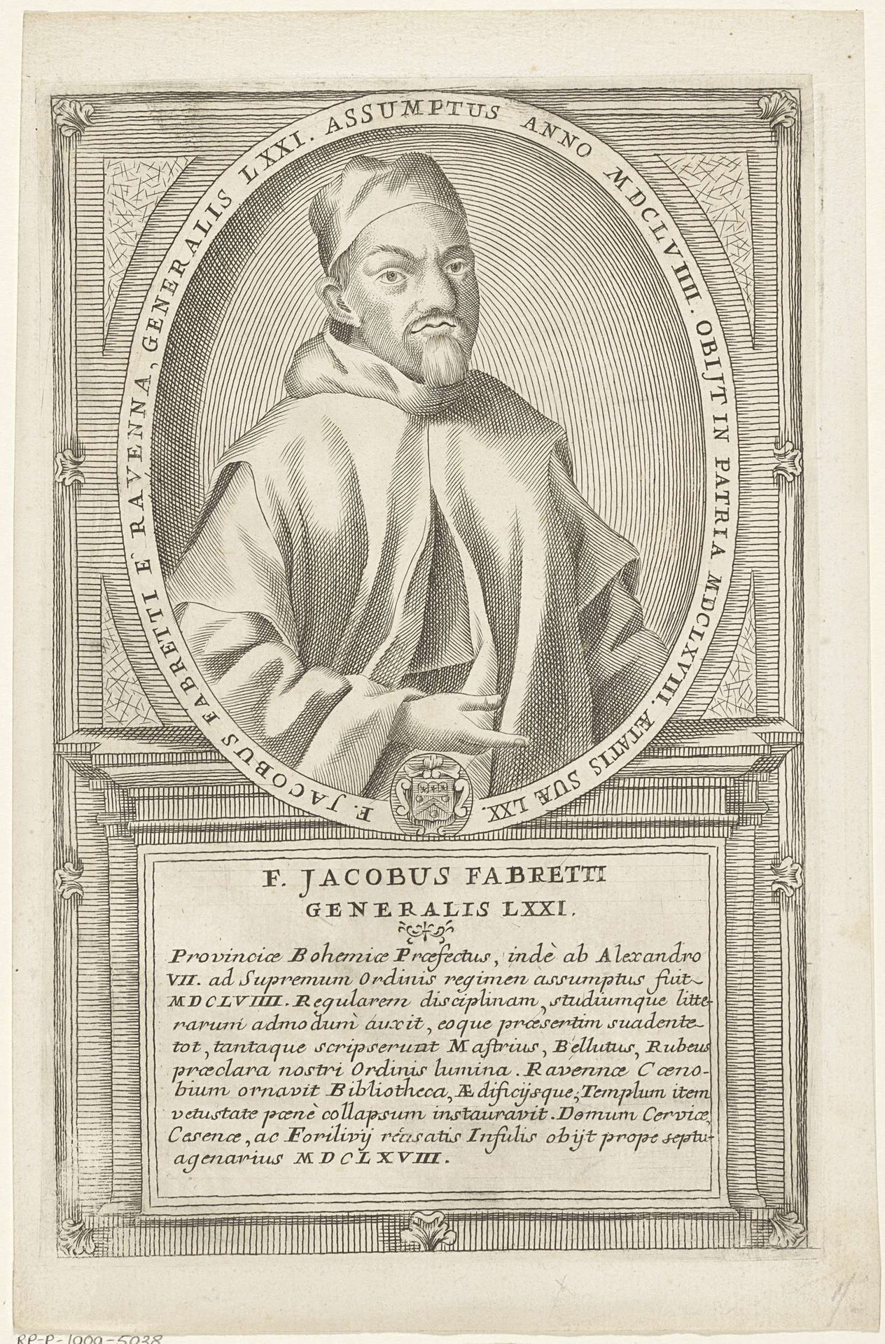 Portret van Jaime Fabretti, 71ste Minister Generaal van de franciscaner orde by Antonio Luciani