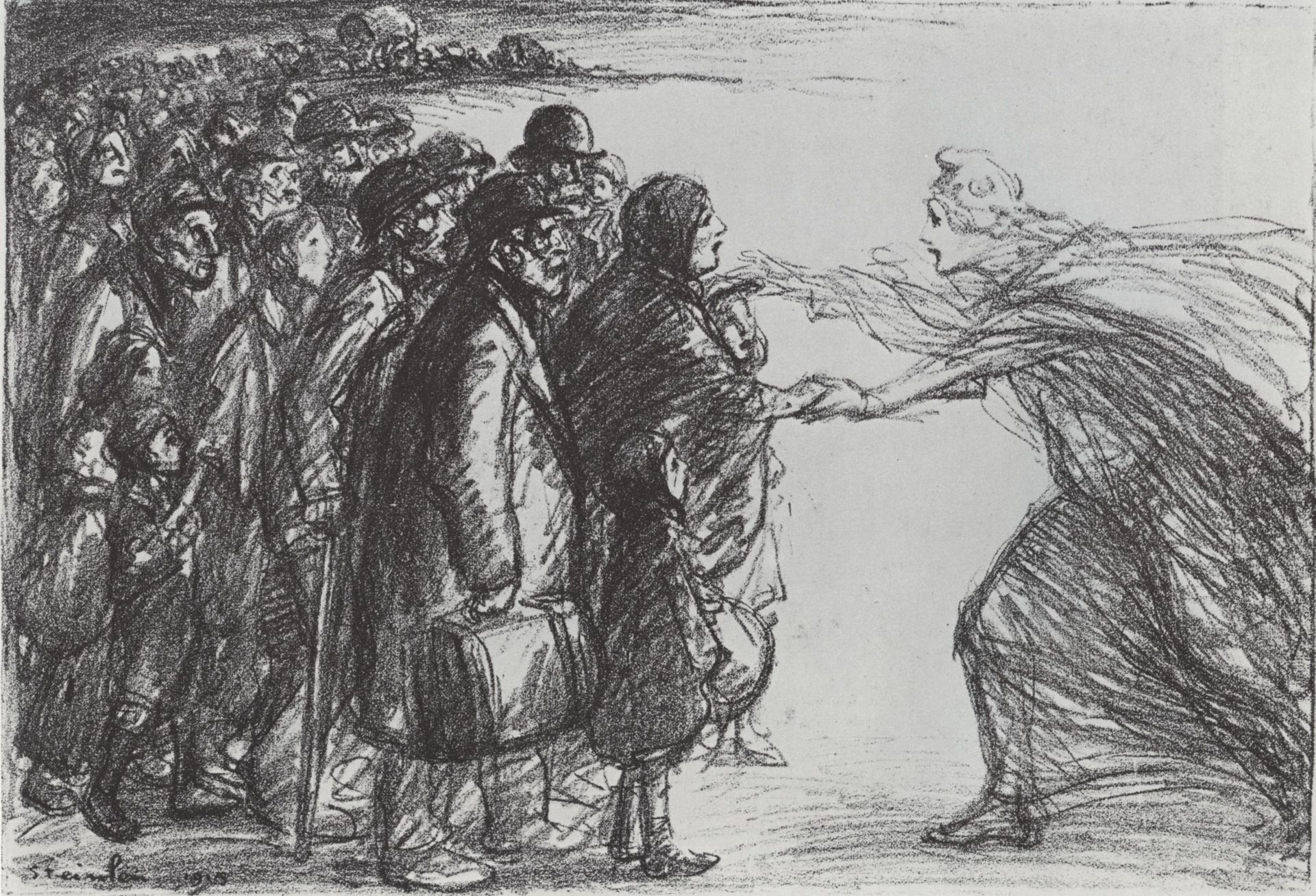 Les Refugies de la Meuse by Théophile Alexandre Steinlen