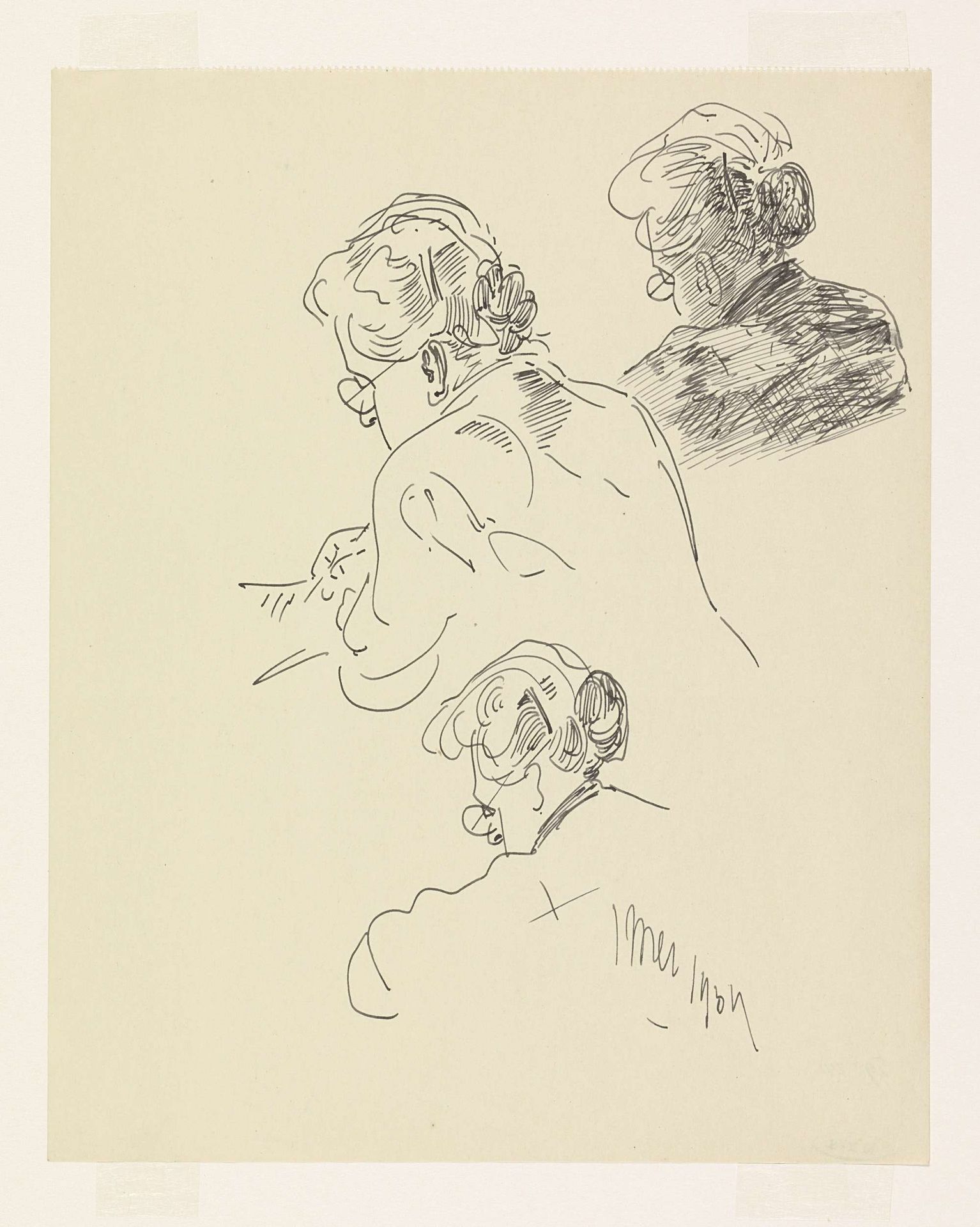 Studies van de echtgenote van Carel Adolph Lion Cachet, handwerkend by Carel Adolph Lion Cachet