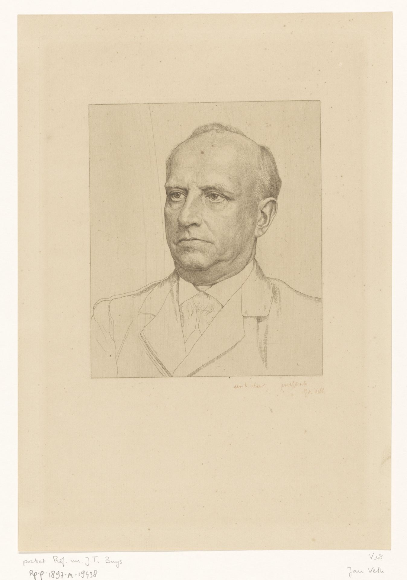 Portret van Johannes Theodoor Buys by Jan Veth