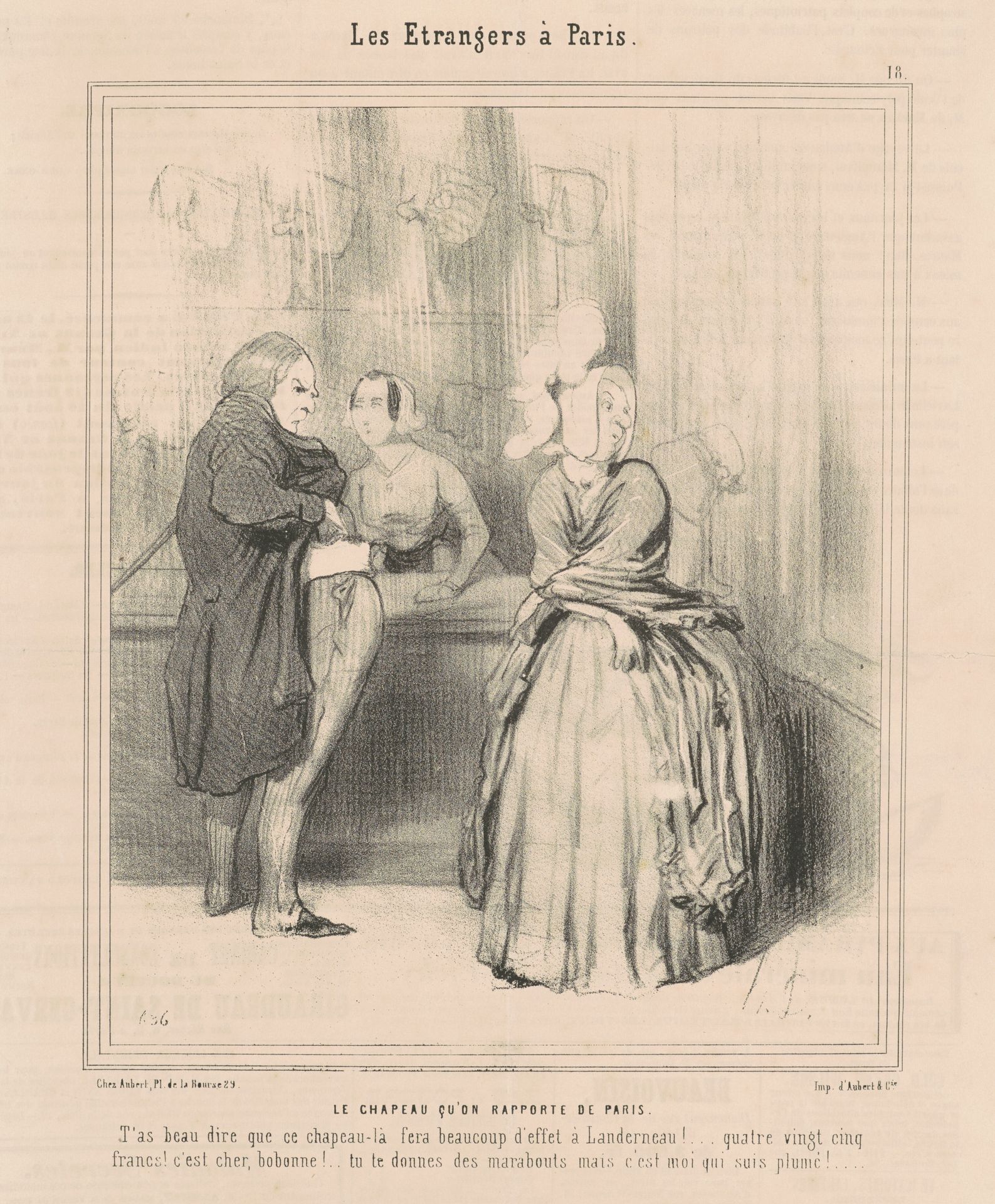 Le chapeau qu'on rapporte de Paris by Honoré Daumier