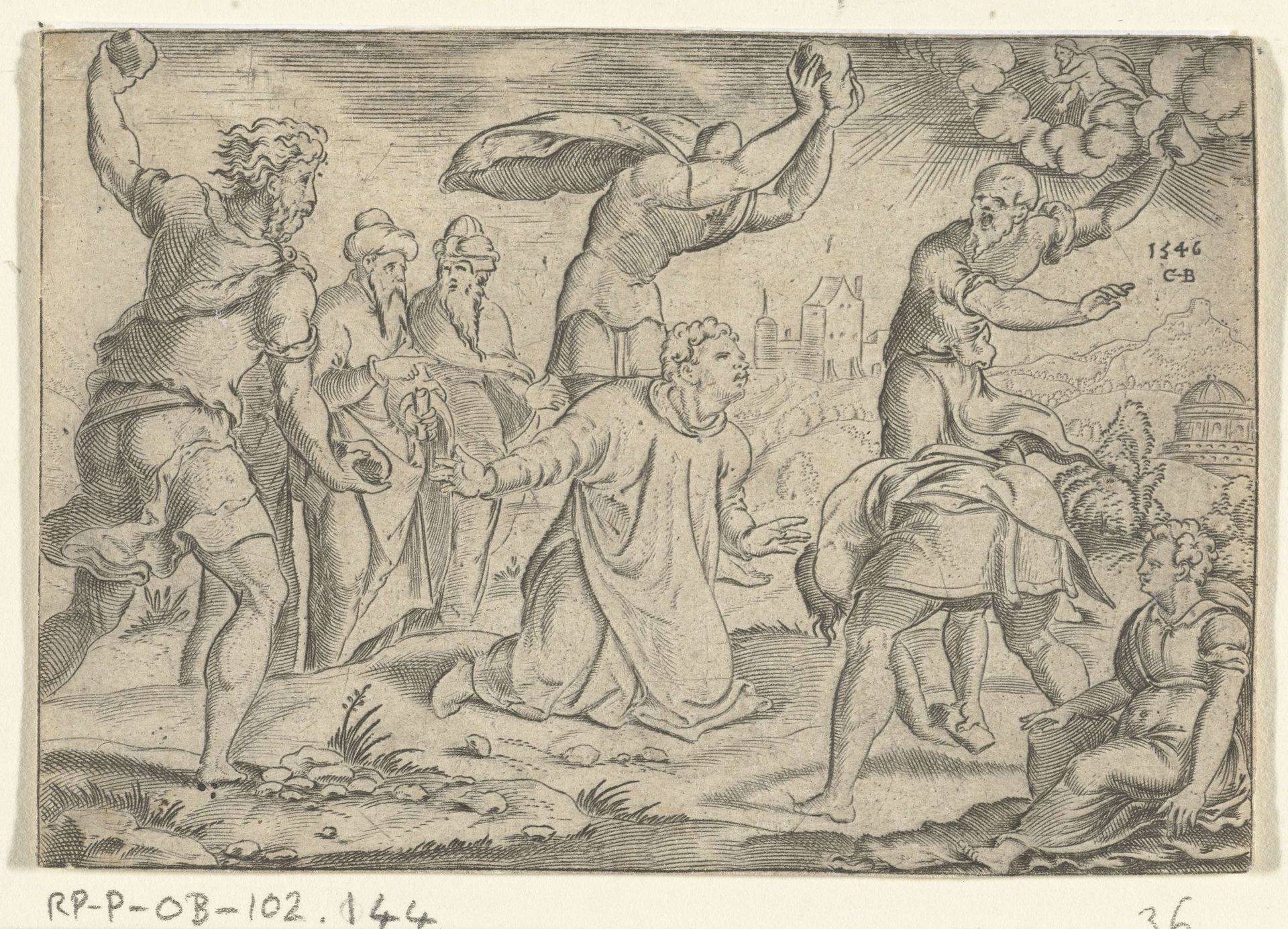 Steniging van Stefanus by Cornelis Bos