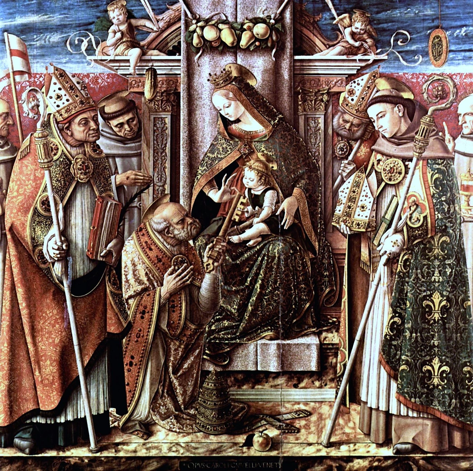 Virgin and Child Enthroned with Saints by Carlo Crivelli