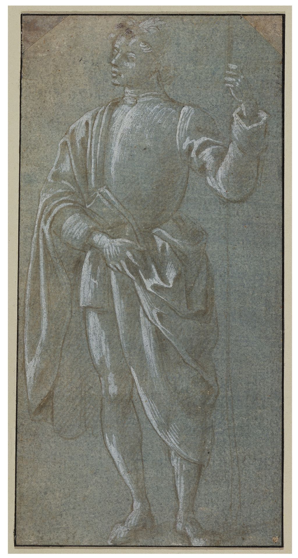 Stehender Jüngling mit drapiertem Mantel und Modellstab by Sandro Botticelli