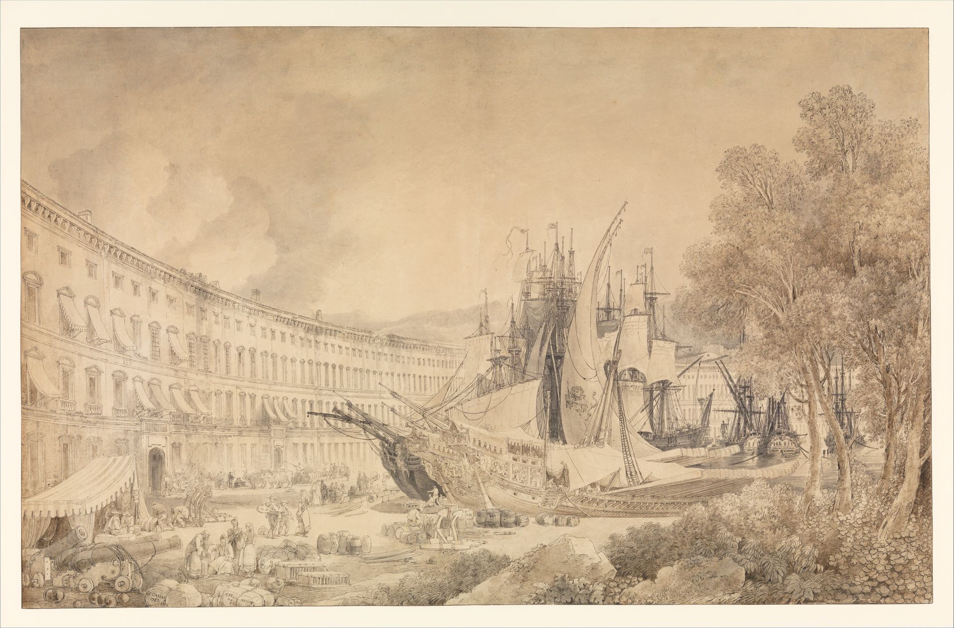 View of Messina Harbor by Louis François Cassas