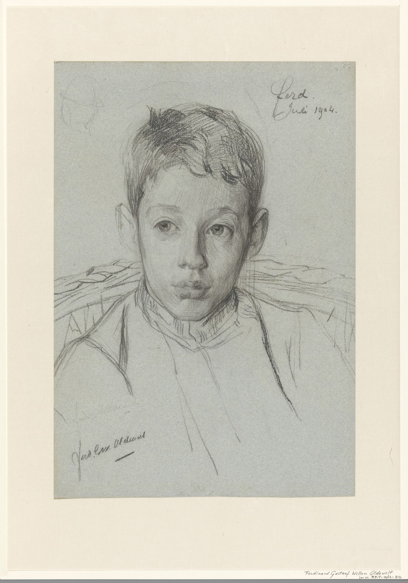 Portret van de zoon van de kunstenaar by Ferdinand Oldewelt