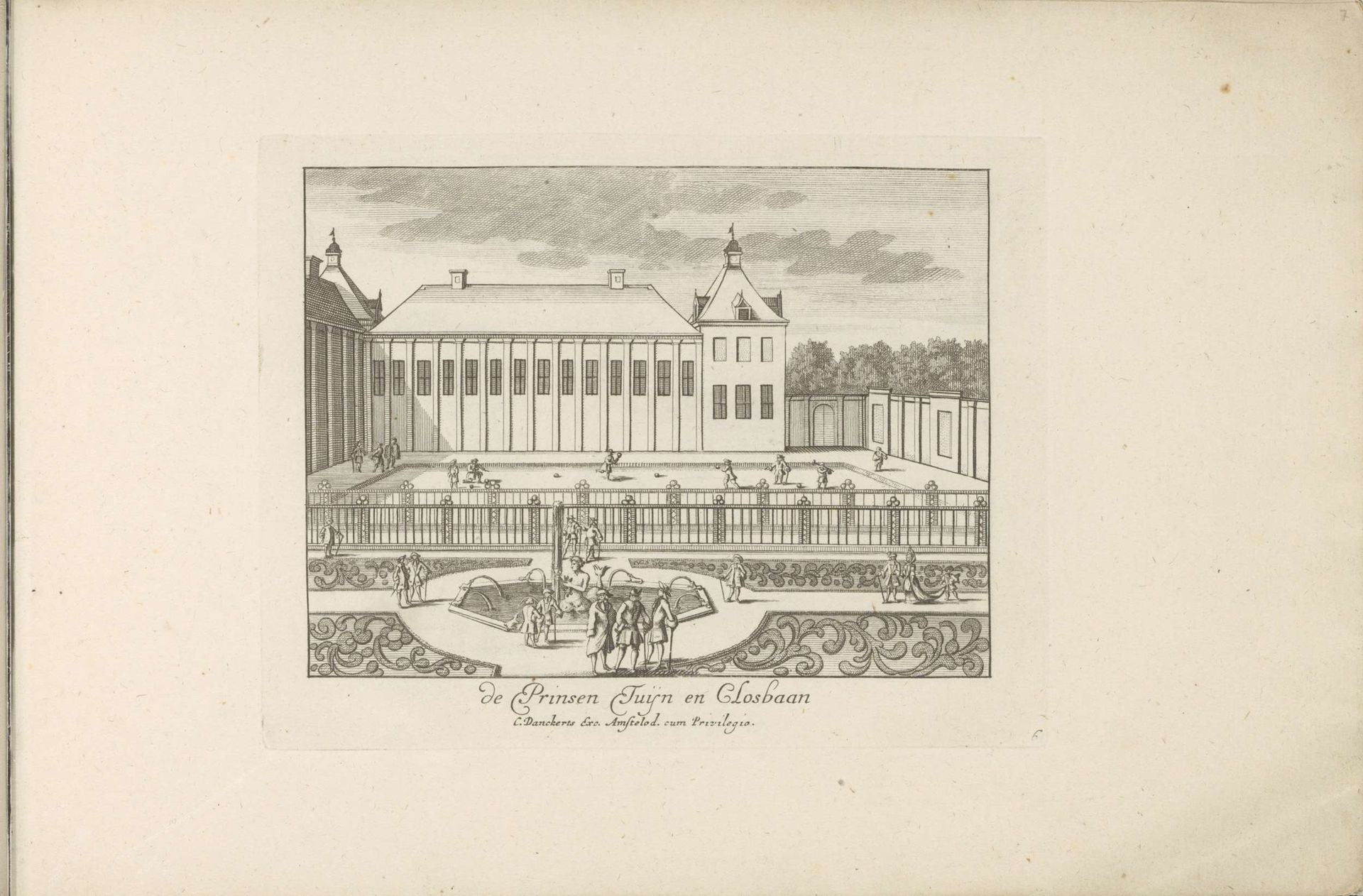 Klosbaan bij Paleis Het Loo by Cornelis (II) Danckerts