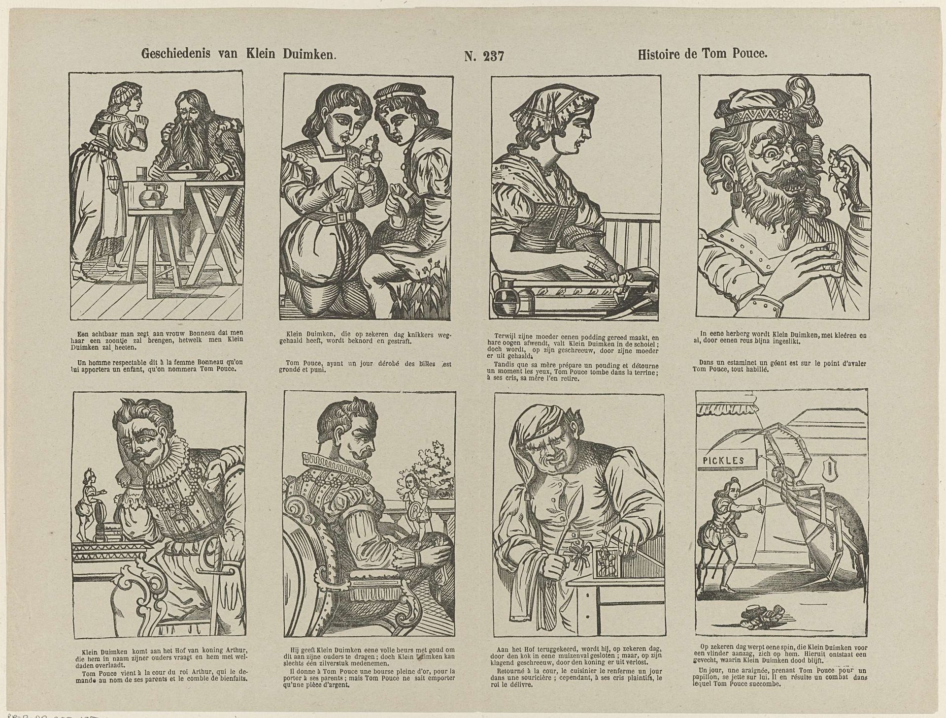 Geschiedenis van Klein Duimken / Histoire de Tom Pouce by Philippus Jacobus Brepols