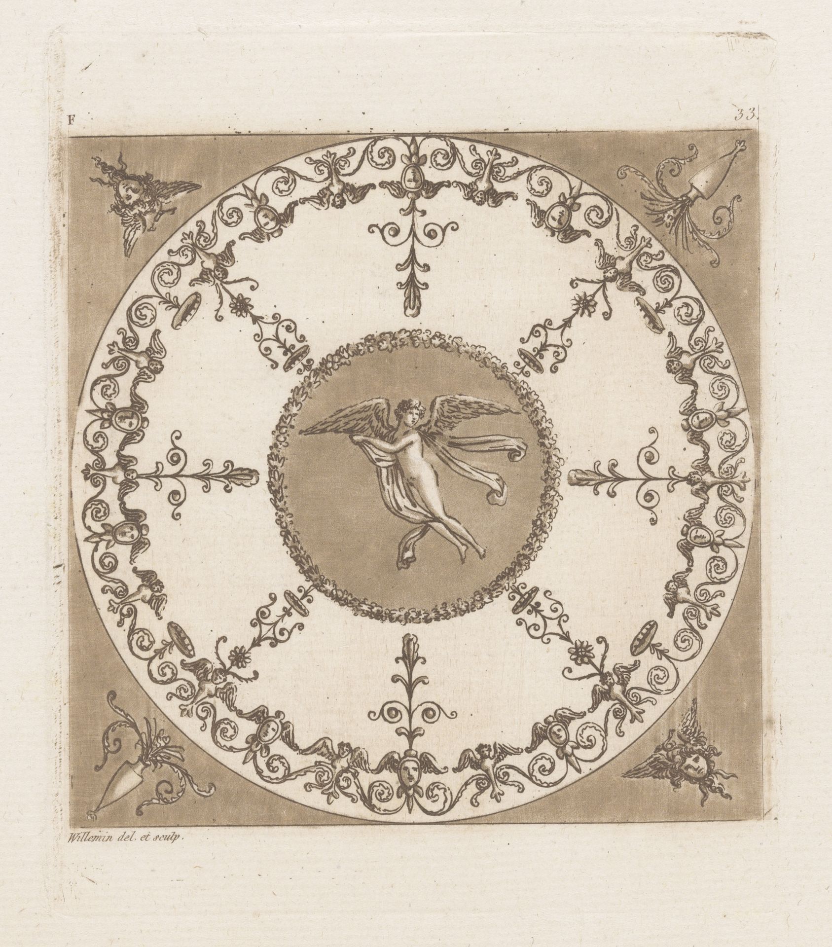 Cirkelvulling met engel by Nicolas Xavier Willemin