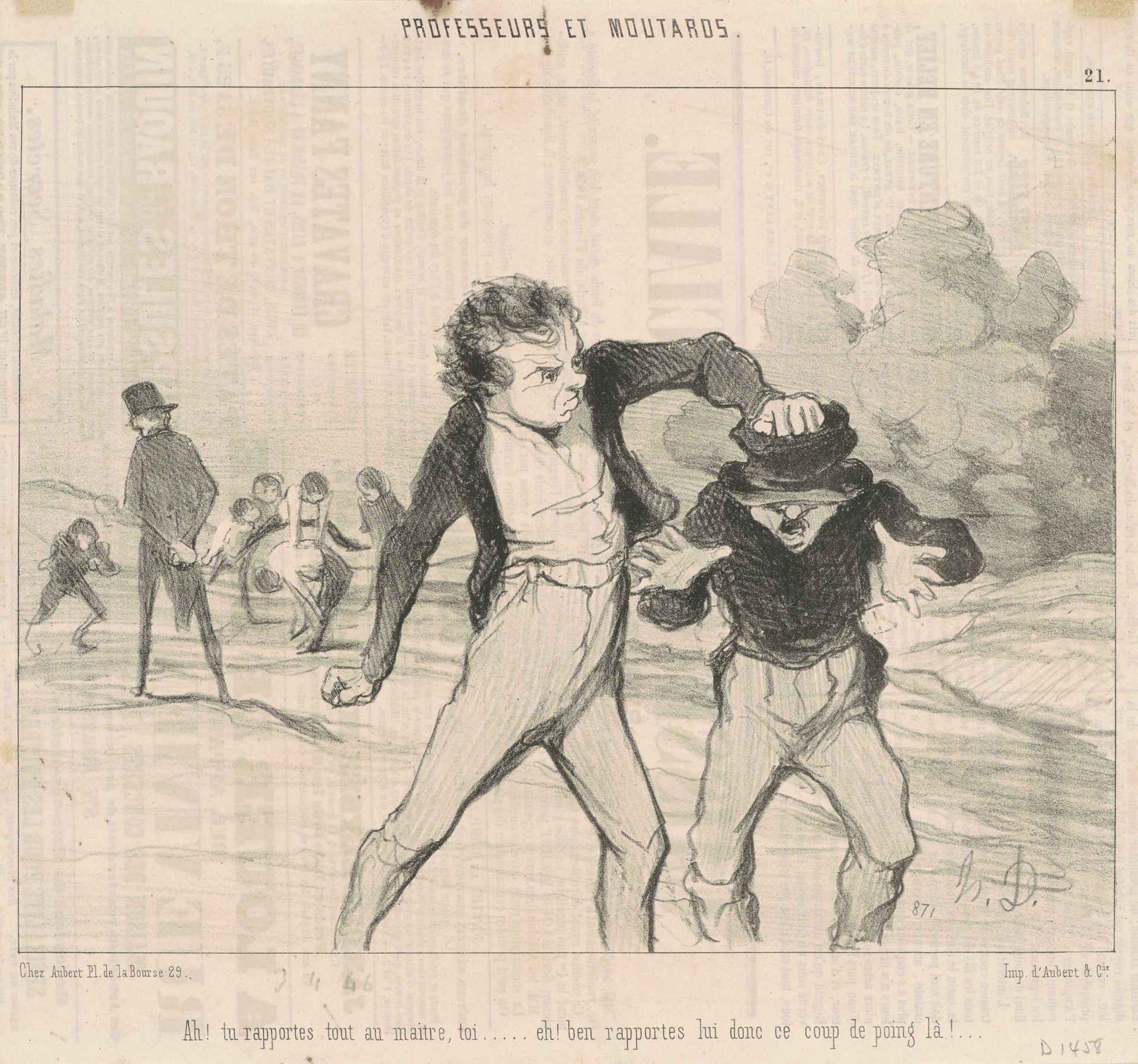 Ah! Tu rapportes tout au maître ... by Honoré Daumier