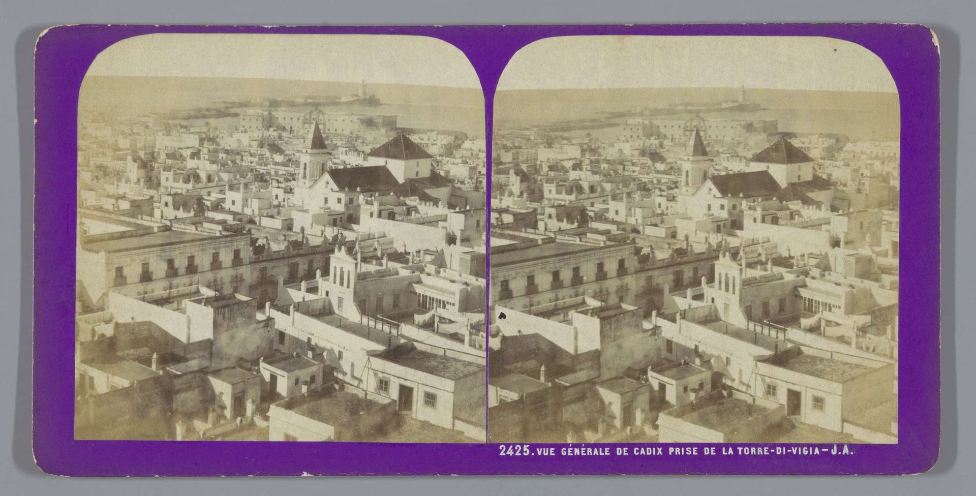 Gezicht op Cádiz, gezien vanaf een wachttoren by Jean Andrieu