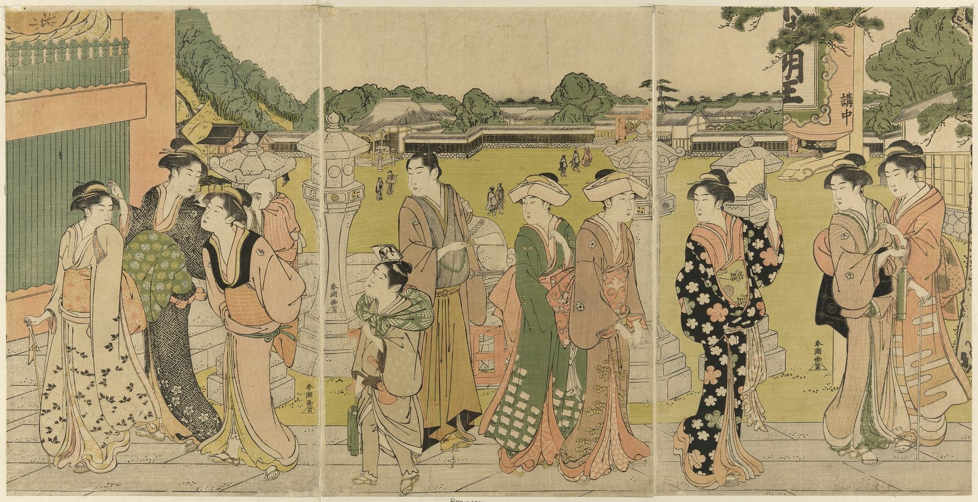 Visiting a temple dedicated to Fudo by Katsukawa Shunchō