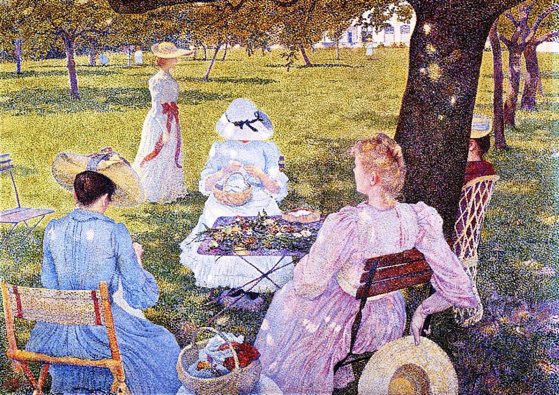 Family in the Orchard by Theo van Rysselberghe