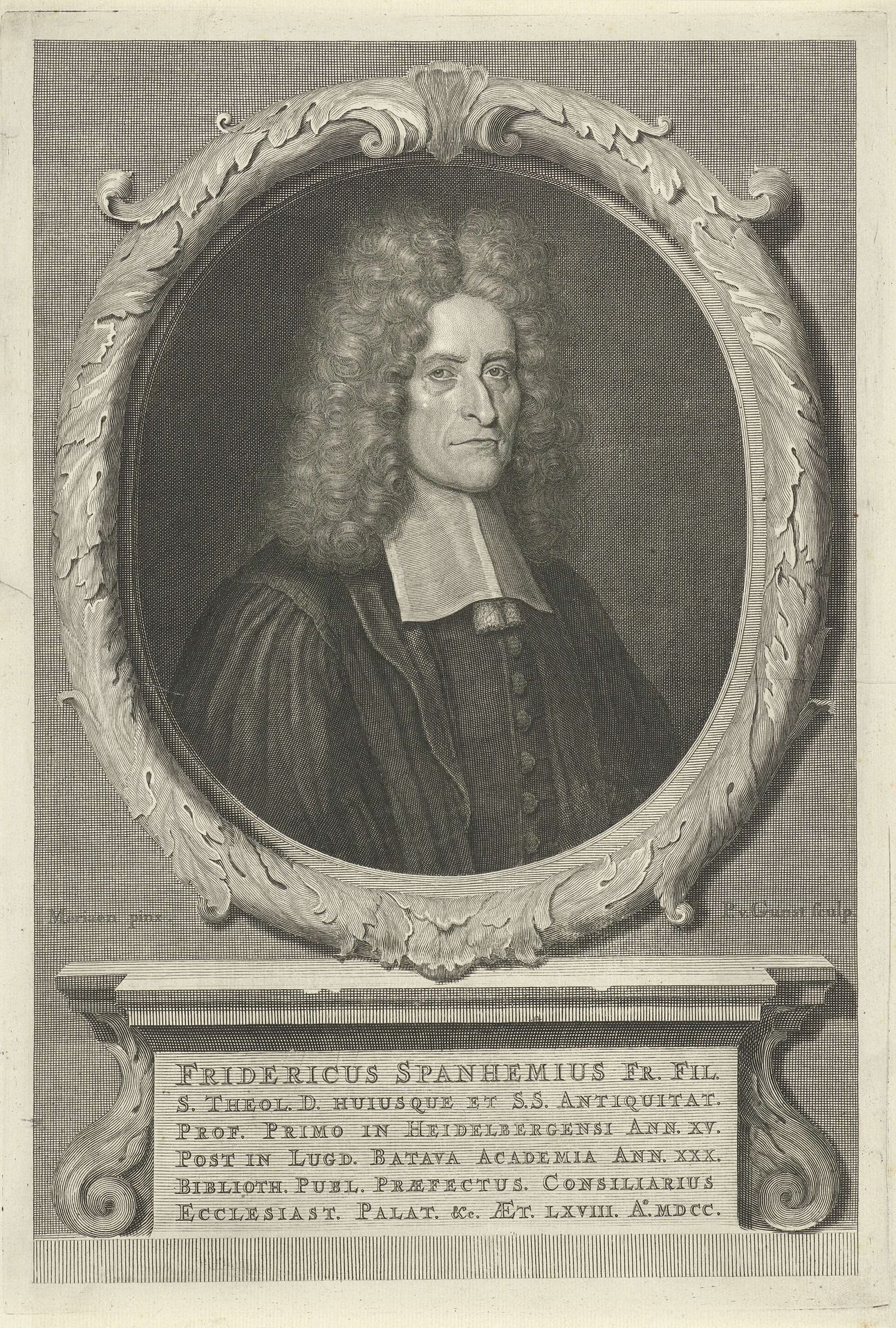 Portret van Frederick Spanheim de jongere op 68-jarige leeftijd by Pieter van Gunst